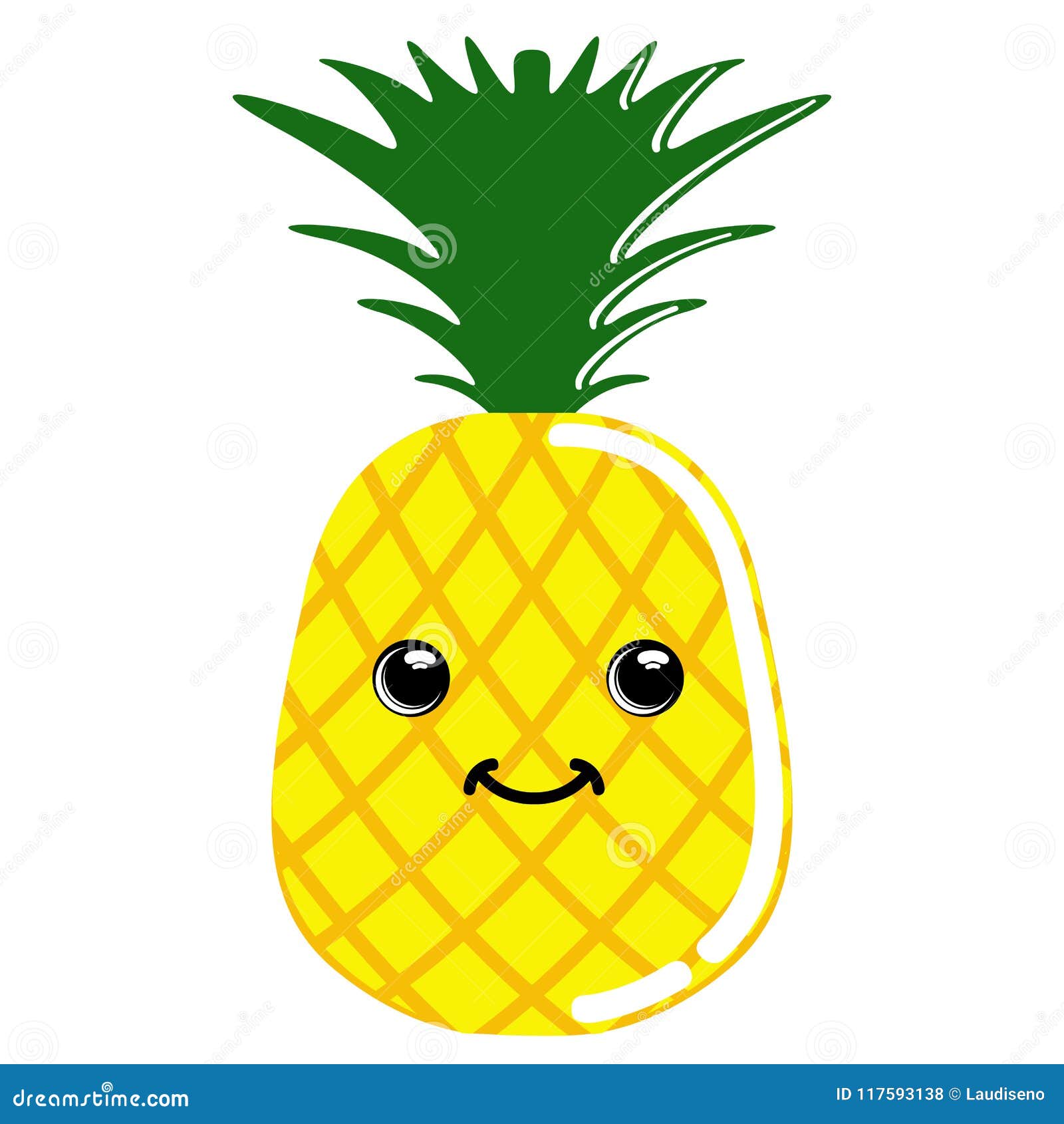 Cute pineapple emoticon stock vector. Illustration of happy 117593138