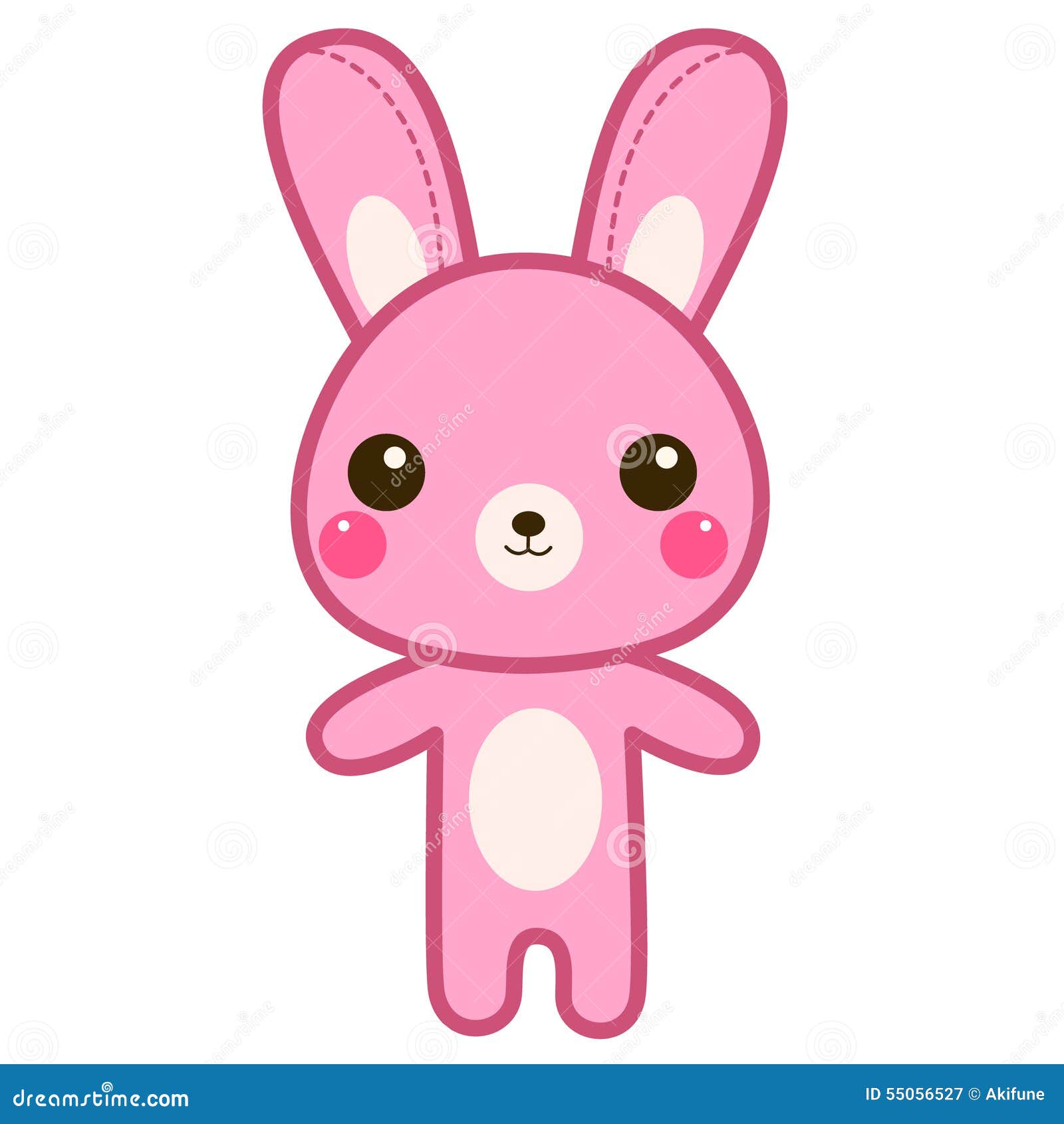 Cute Pink Bunny Cartoon stock vector. Illustration of cute - 55056527
