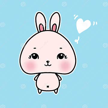Cute Pink Bunny Illustration Drawing Stock Illustration - Illustration ...