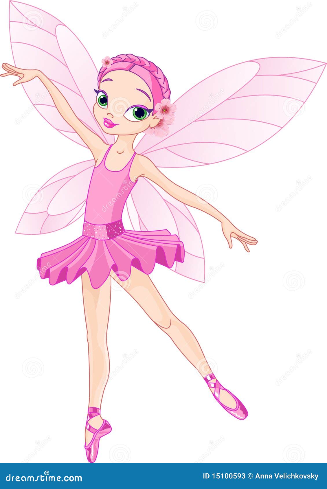 Cute pink fairy stock vector. Illustration of character - 15100593