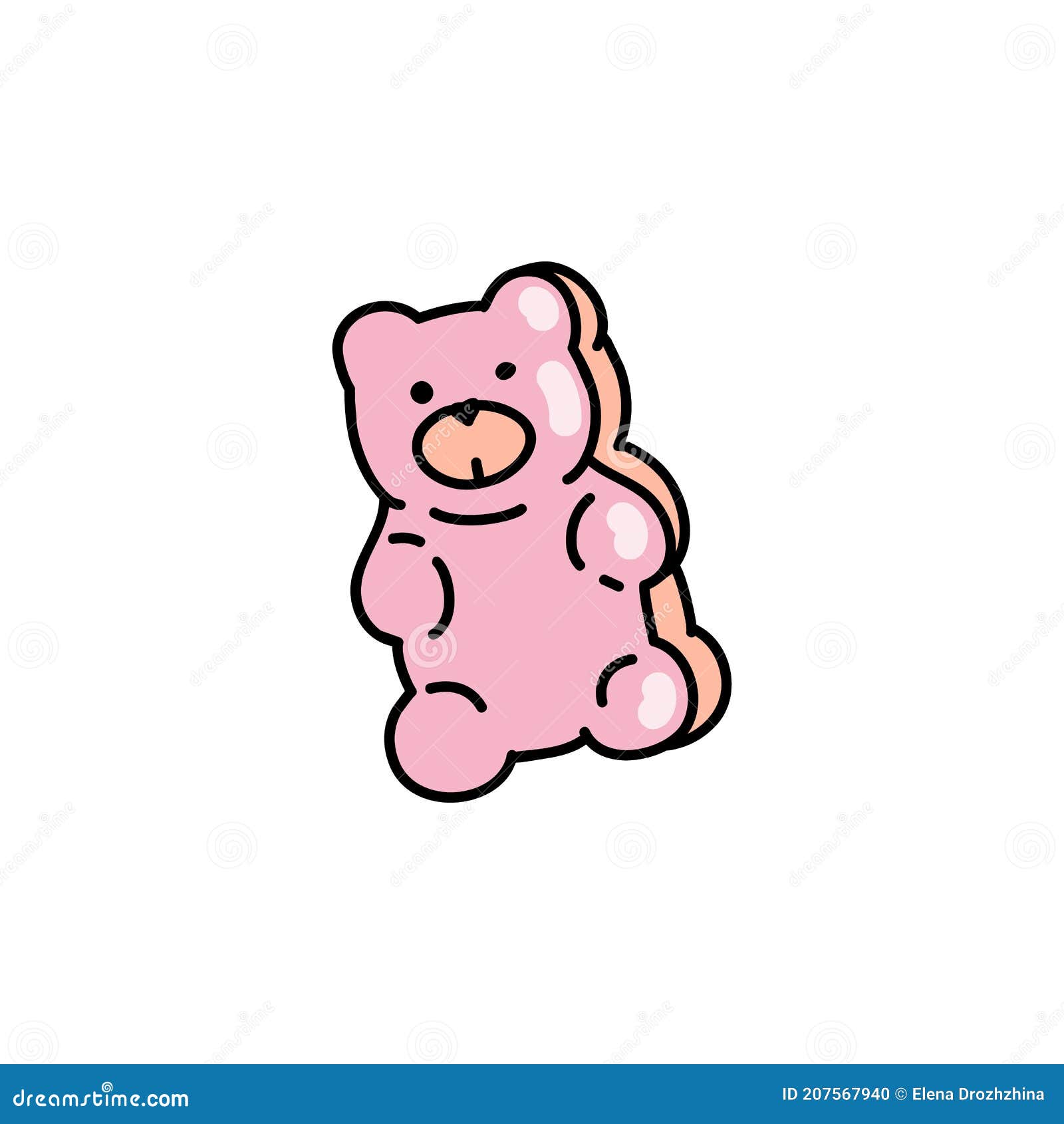 2d cartoon illustration of gummy bear Stock Illustration