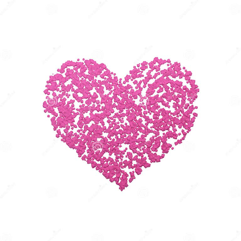 Cute Pink Heart Isolated On White Background Stock Illustration Illustration Of Digital Amor