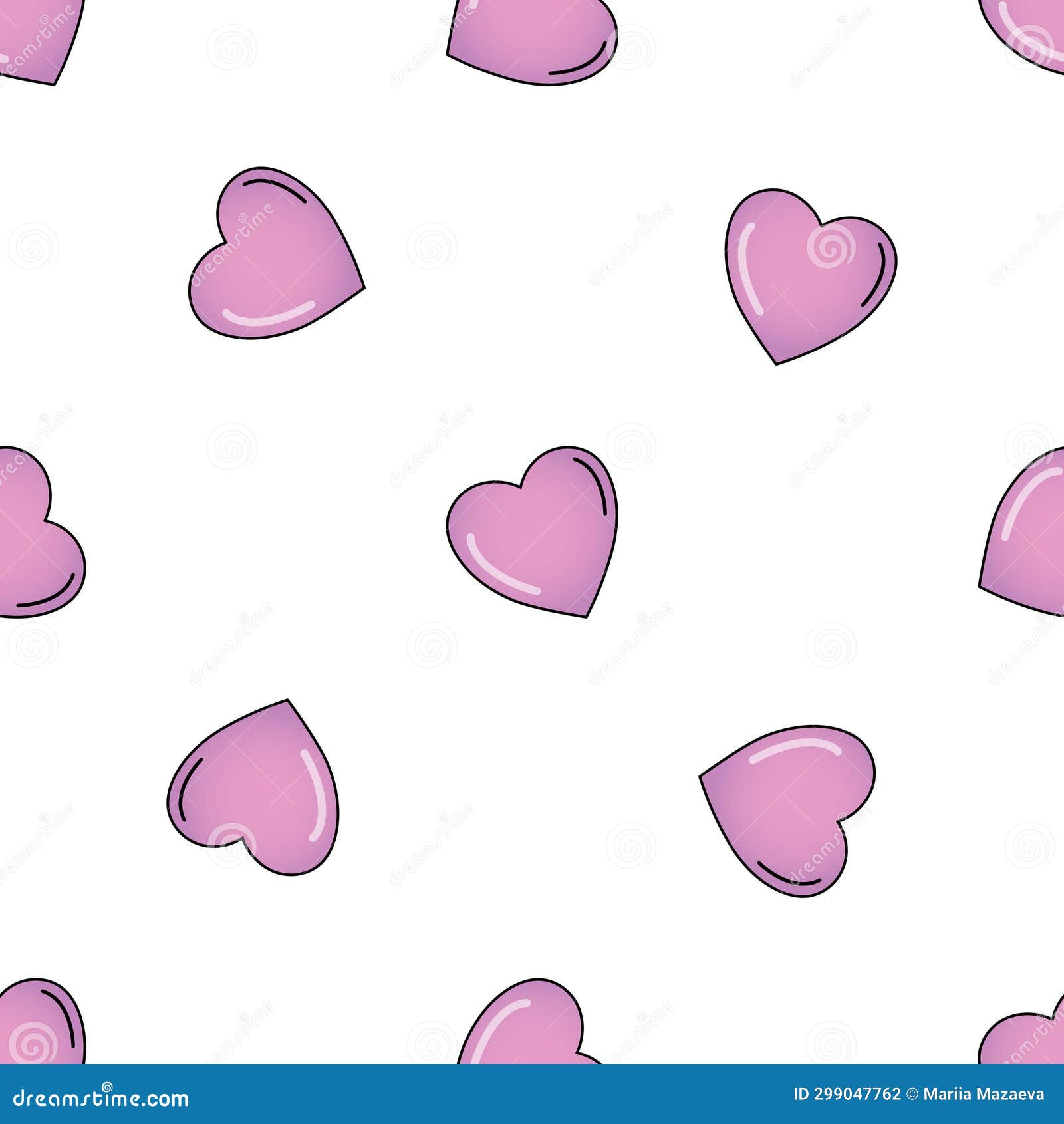 Cute Pink Heart Seamless Pattern Vector Illustration Stock Illustration Illustration Of Love