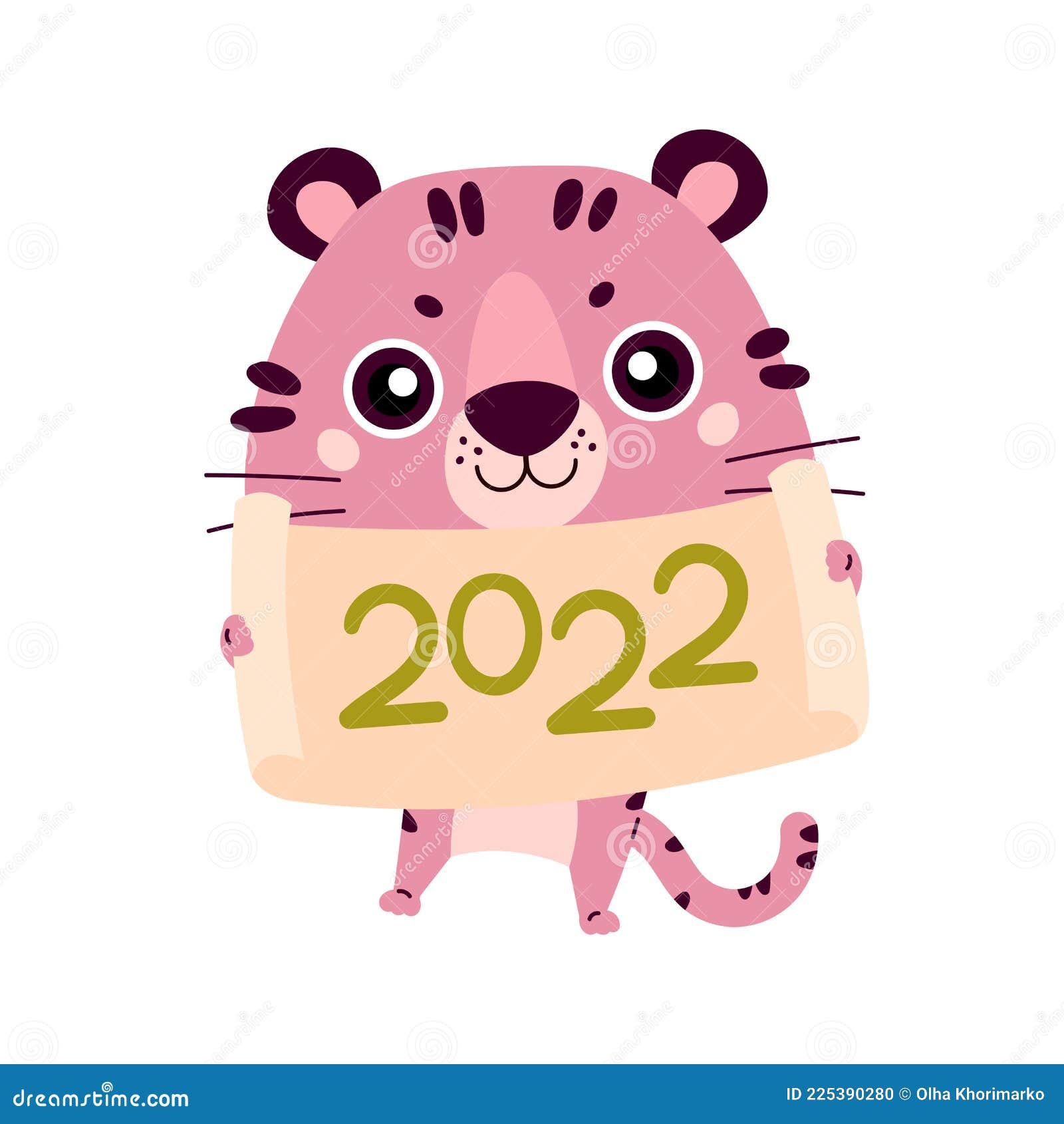 Cute Pink Tiger. Happy Chinese New Year Stock Vector - Illustration of little, striped: 225390280 Cute Pink Tiger. Happy Chinese New Year Stock Vector - Illustration of little, striped: 225390280