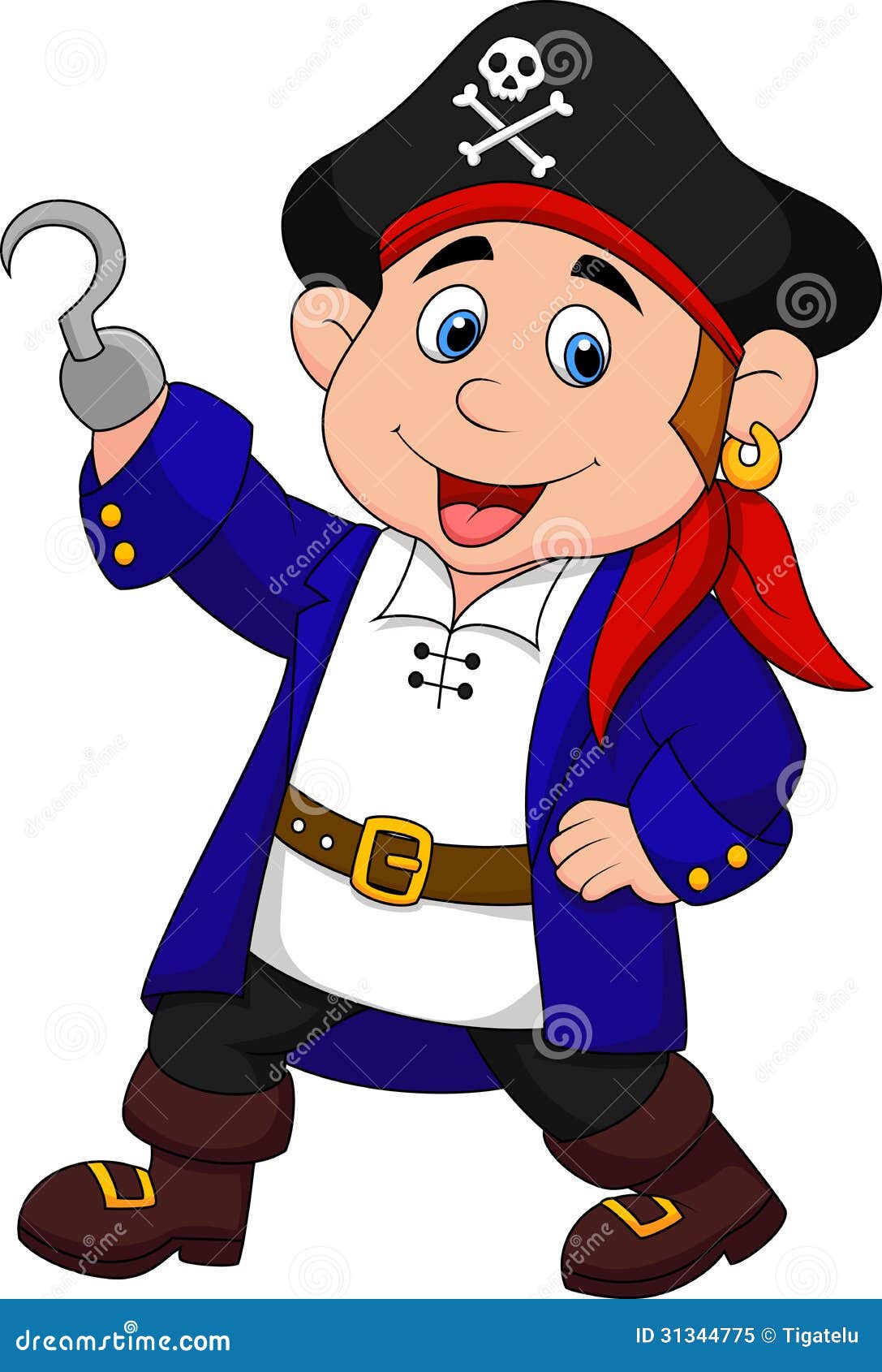 Cute pirate kid cartoon stock vector. Illustration of isolated - 31344775