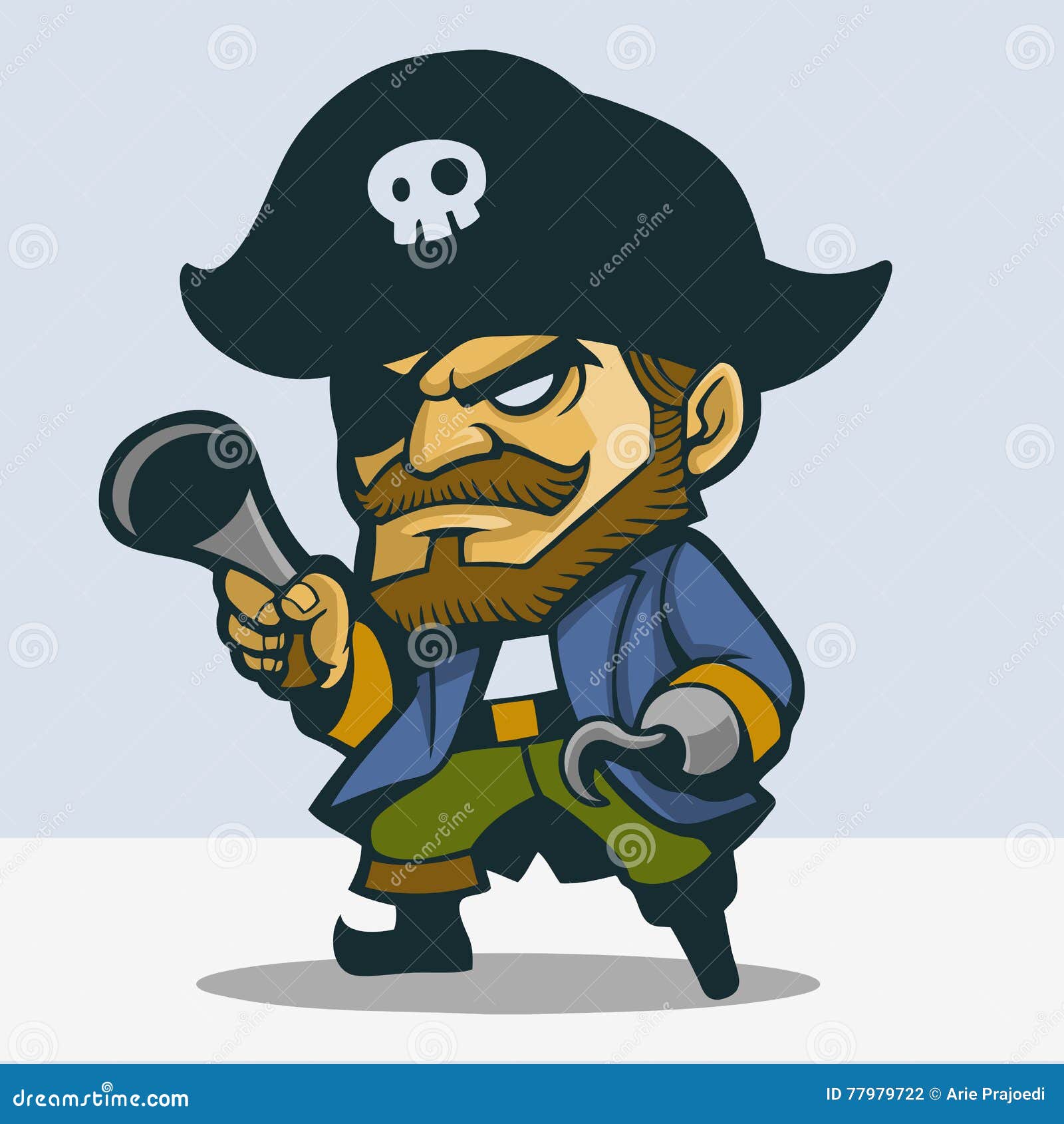 Cute Pirate stock vector. Illustration of scary, mascot - 77979722