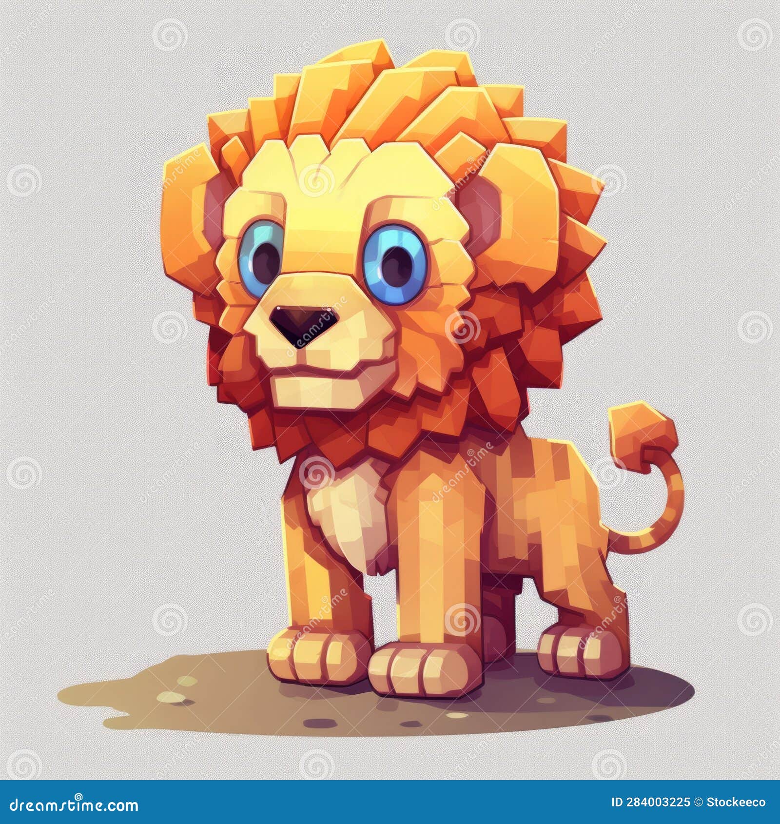 cute pixel art lion  for minecraft