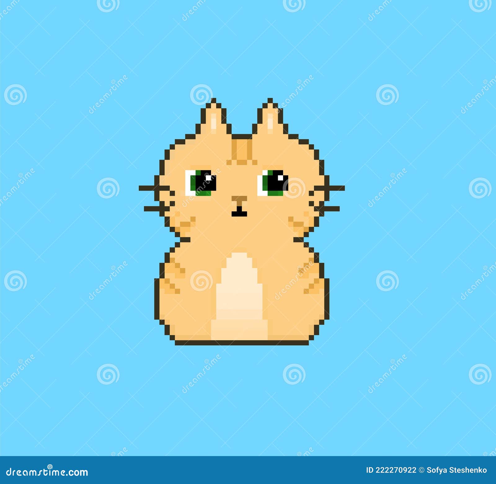 vector pixel art fat cat isolated Stock Vector Image & Art - Alamy