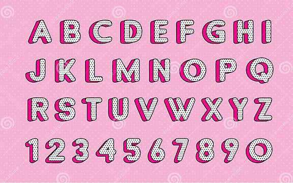 Cute Polka Dots 3D English Alphabet Letters Set. Vector LOL Doll ...