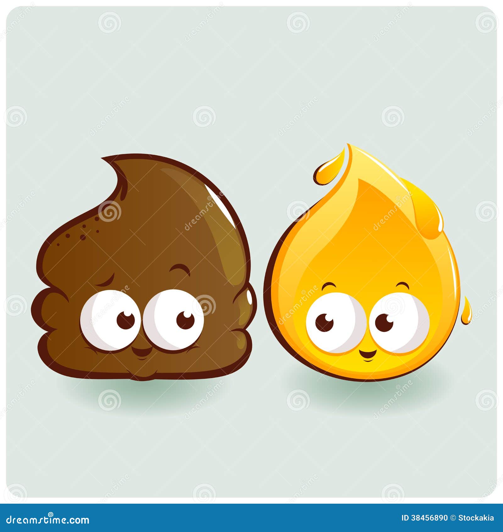 cute poop and pee characters.  