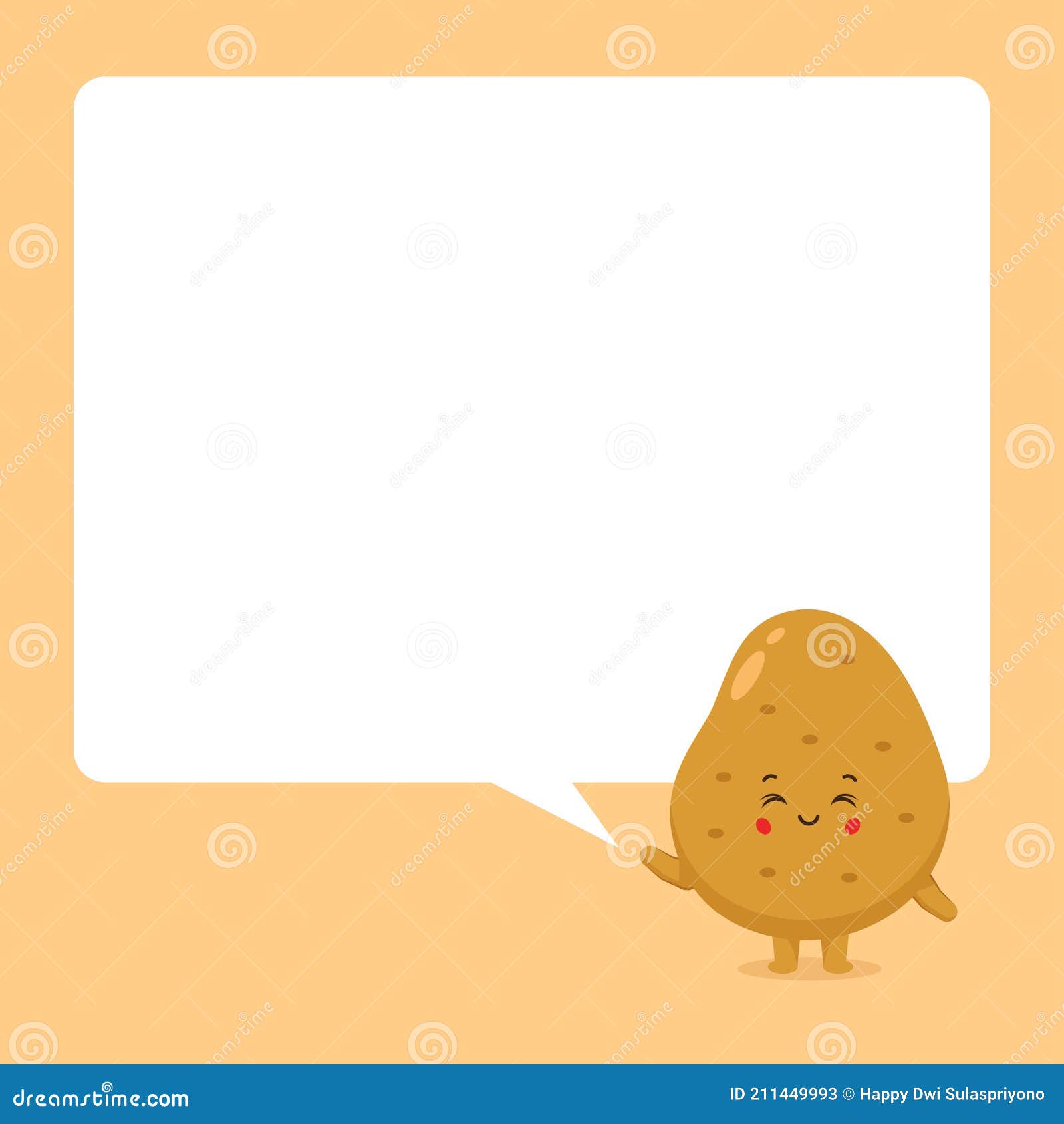 Cute Potato with Speech Bubbles Stock Vector Illustration of