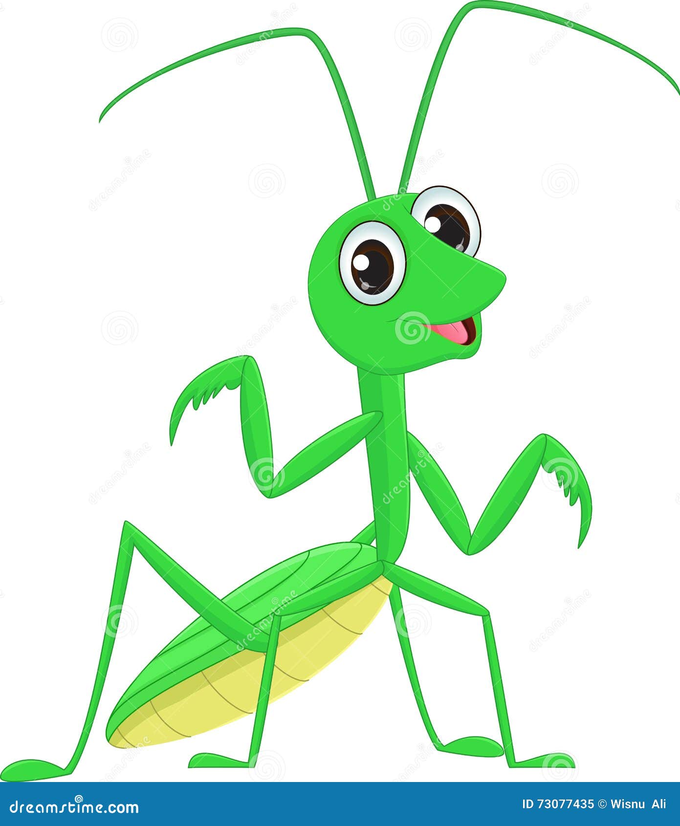 Cute Praying Mantis Grasshopper Cartoon Stock Vector - Illustration of ...