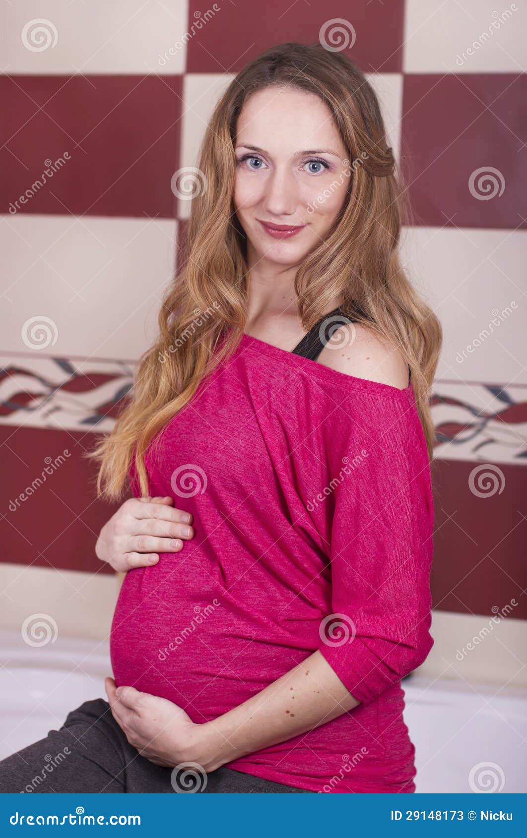 Cute Pregnant Woman Stock Image Image Of Colors Eyes