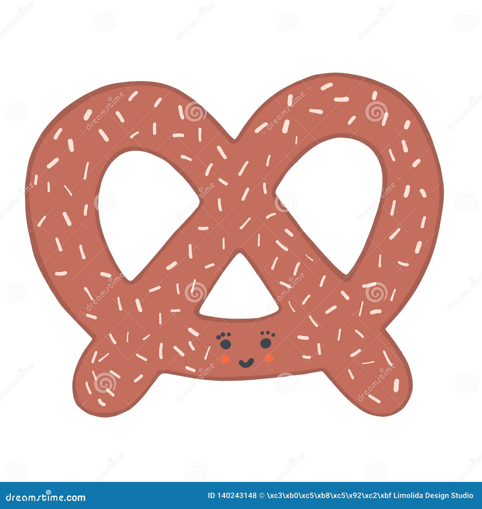 Cute Pretzel Cartoon Vector Illustration Motif Set | CartoonDealer.com