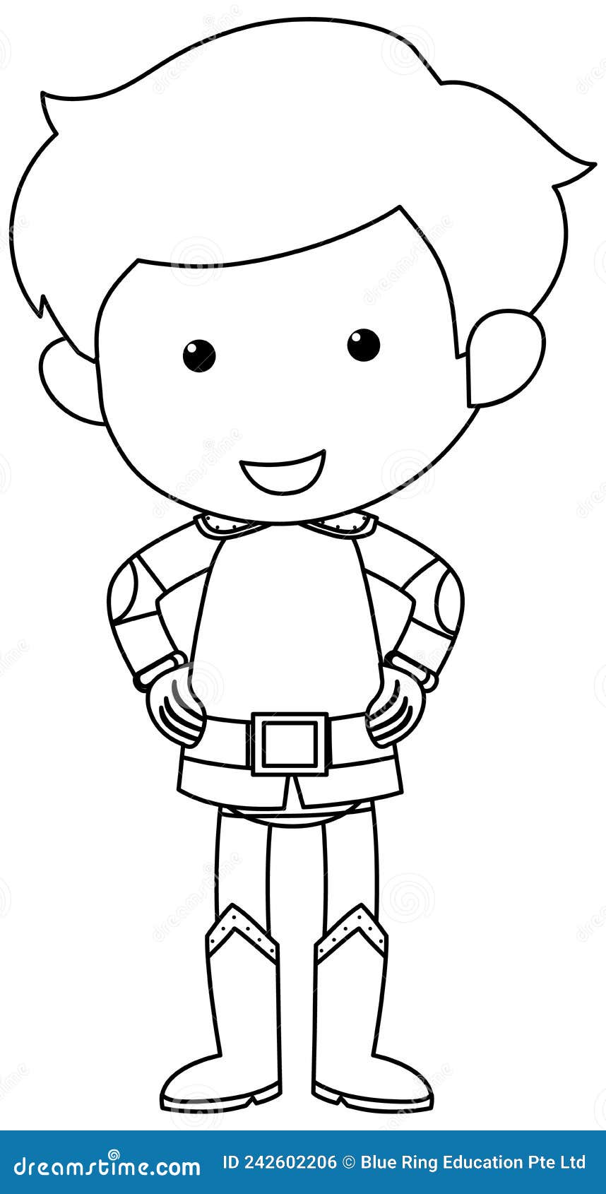 Cute Prince Doodle Outline for Colouring Stock Vector - Illustration of
