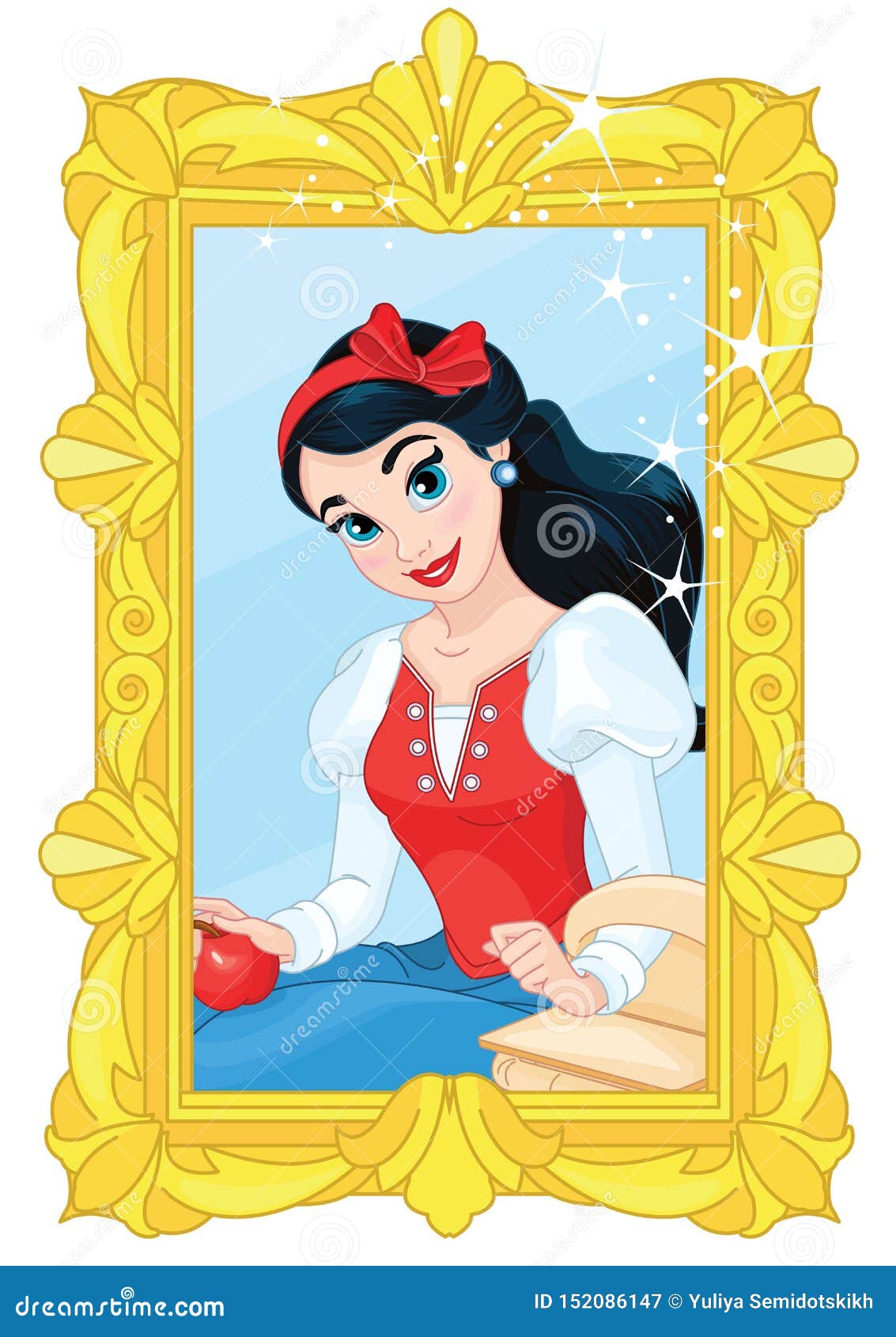 Download Cute Princess And Magic Mirror Stock Vector - Illustration ...
