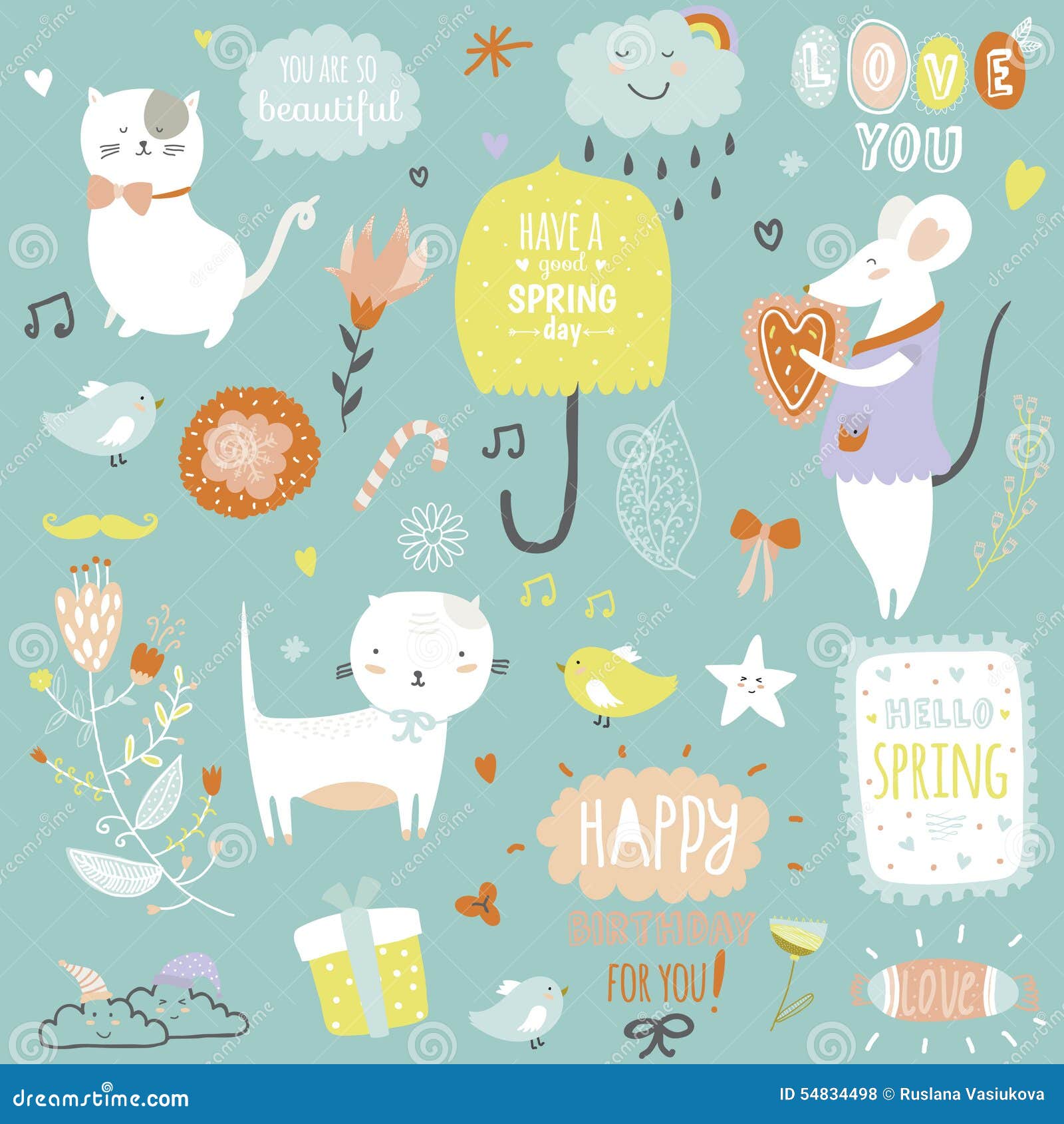 cute print  with spring ans summer