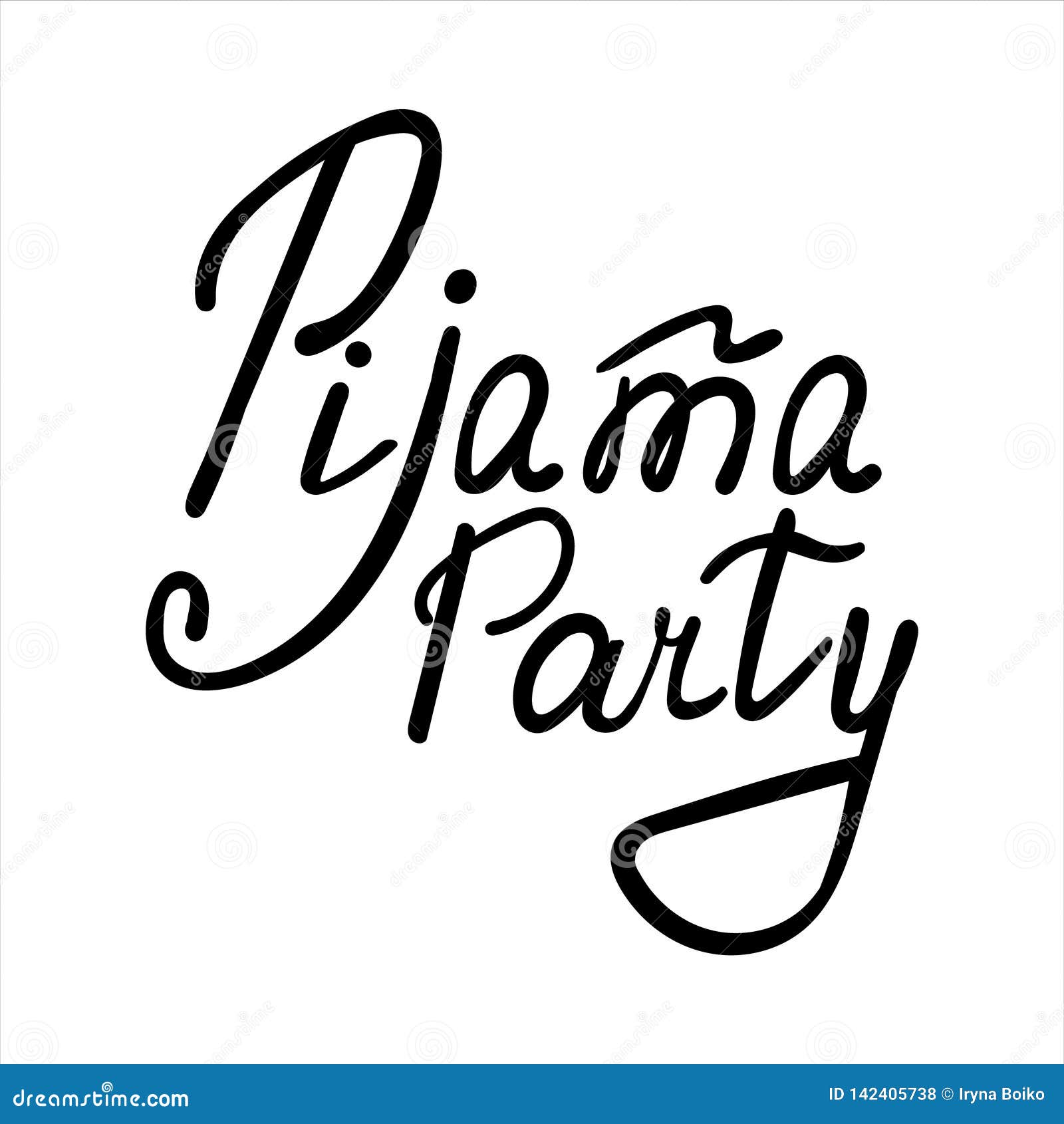 cute print with lettering. pijama partyt - 