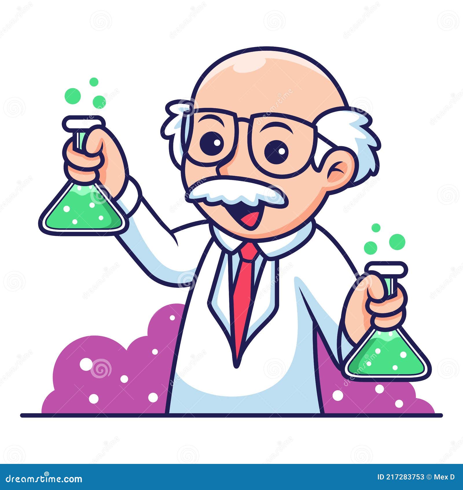 Cute Professor Cartoon with New Invention. Vector Icon Illustration,  Isolated on Premium Vector Stock Vector - Illustration of avatar, smart:  217283753
