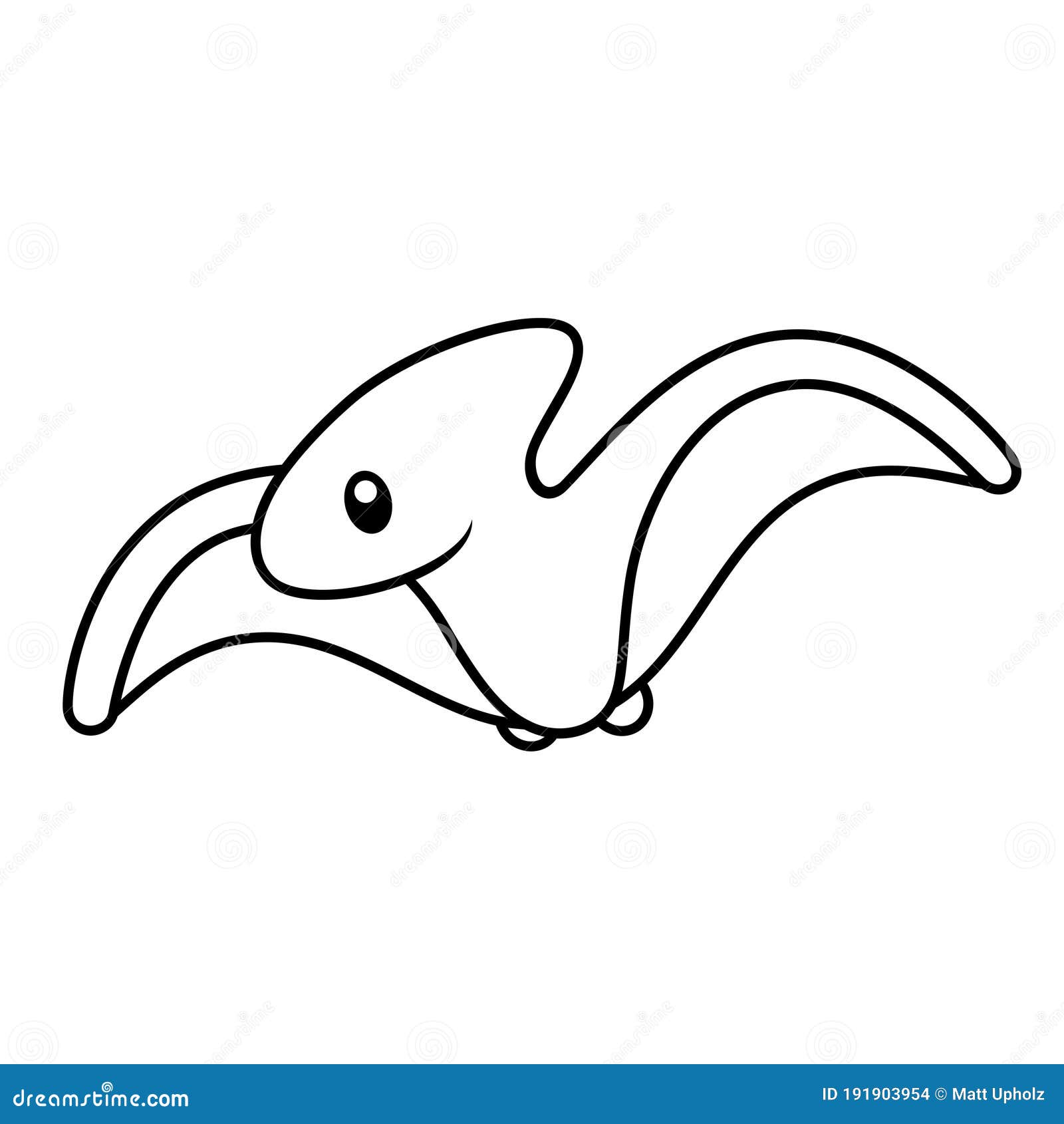 Dinosaur pterodactyloidea coloring page Royalty Free Vector