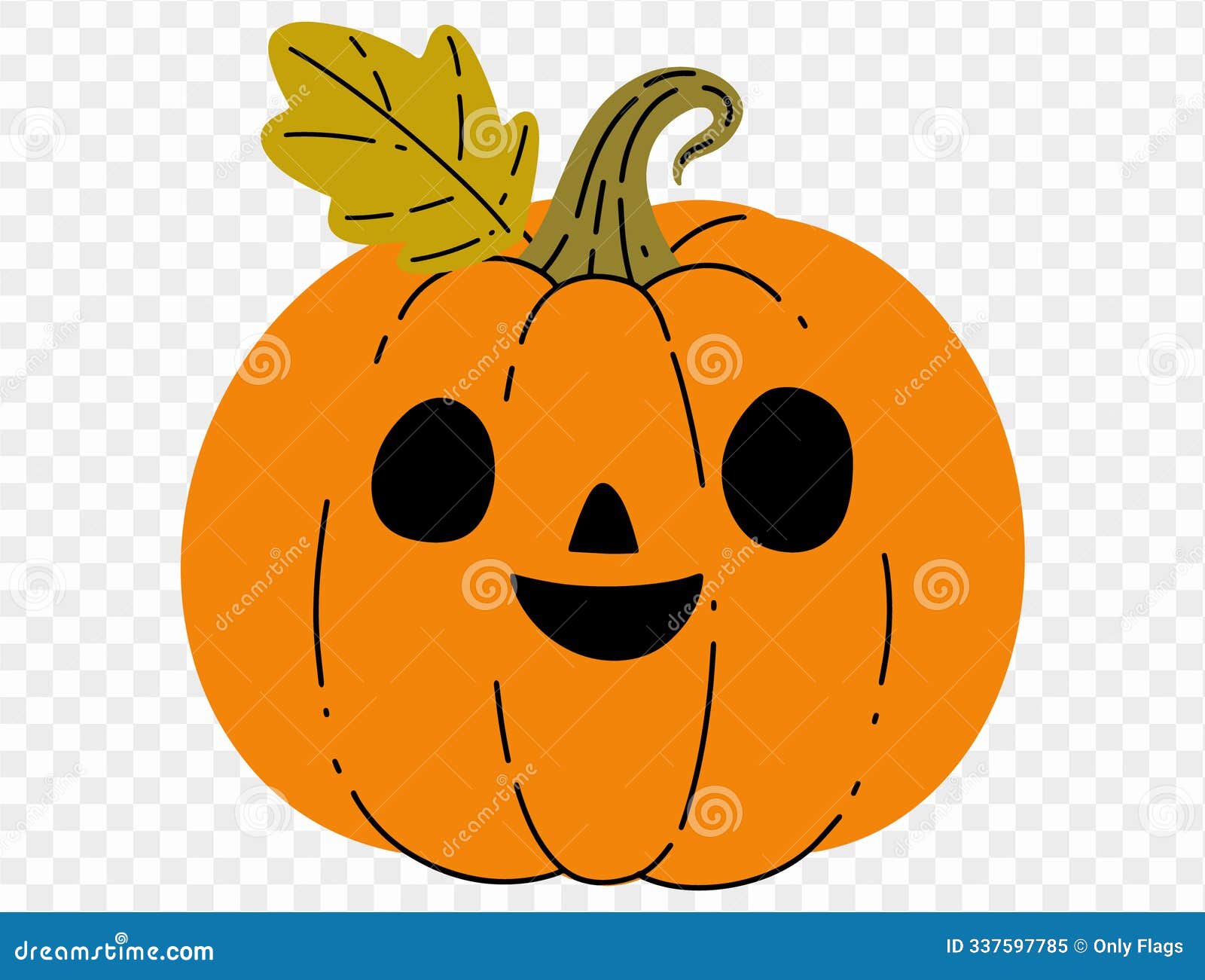 cute pumpkin hand draw style  on png or transparent texture,halloween party background , template for poster,