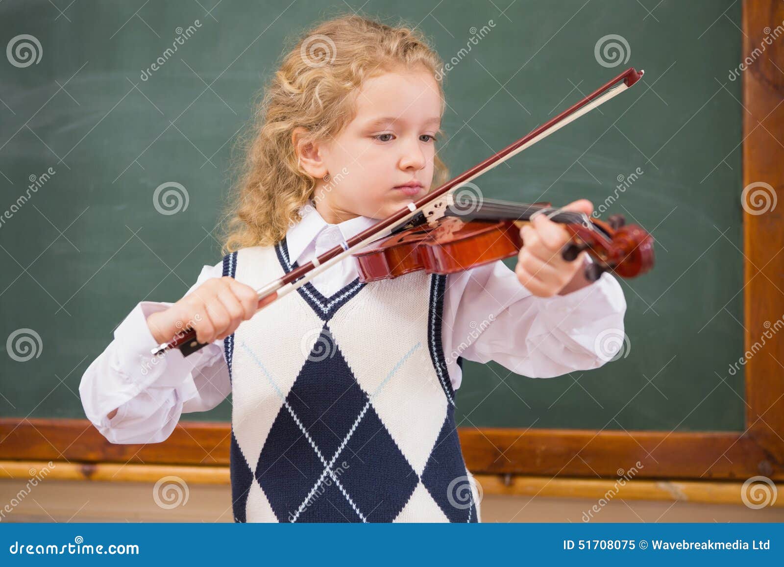 Cute Pupil Playing the Violin Stock Image Image of child, elementary