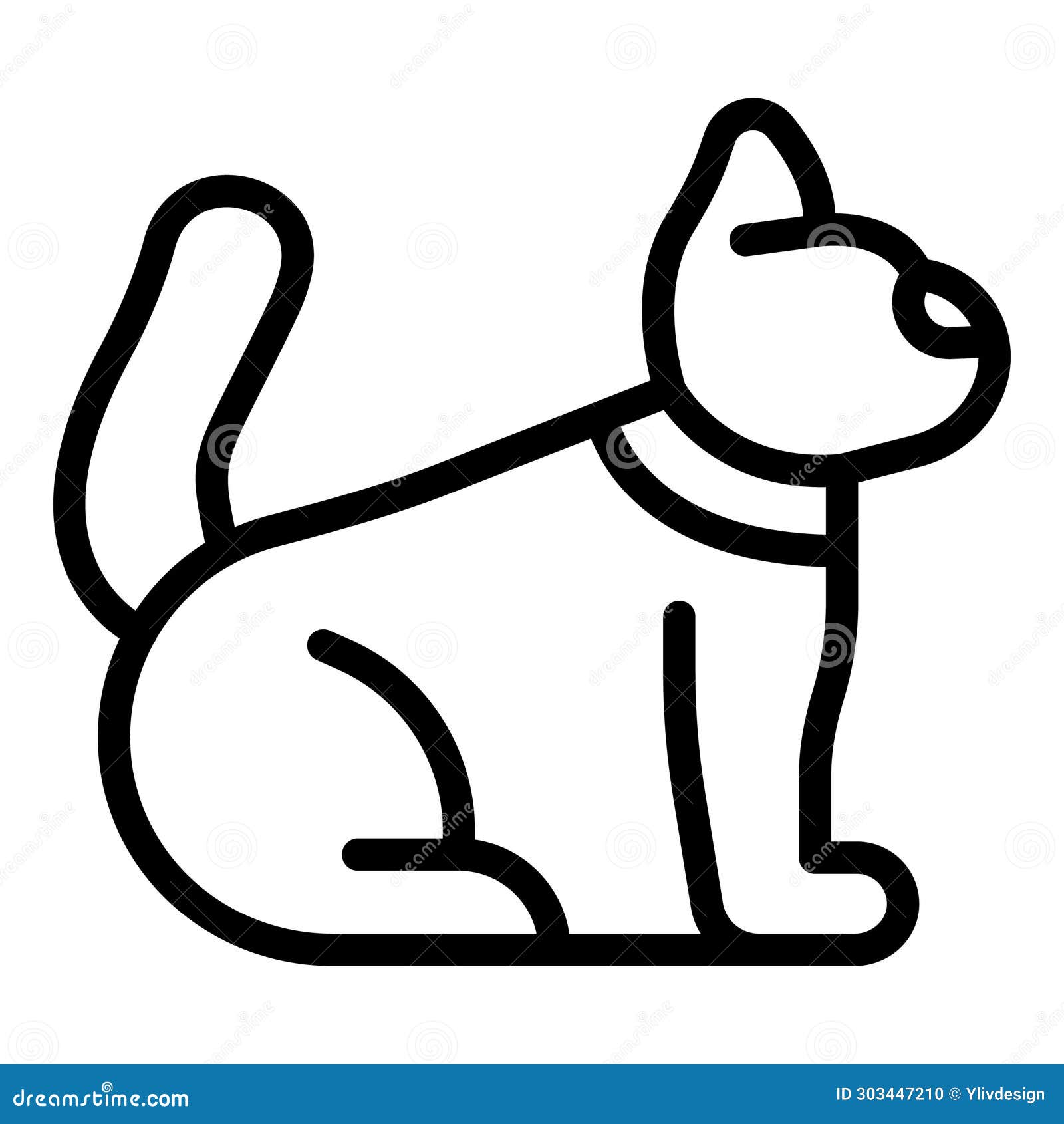 cute puppy play icon outline . canine school