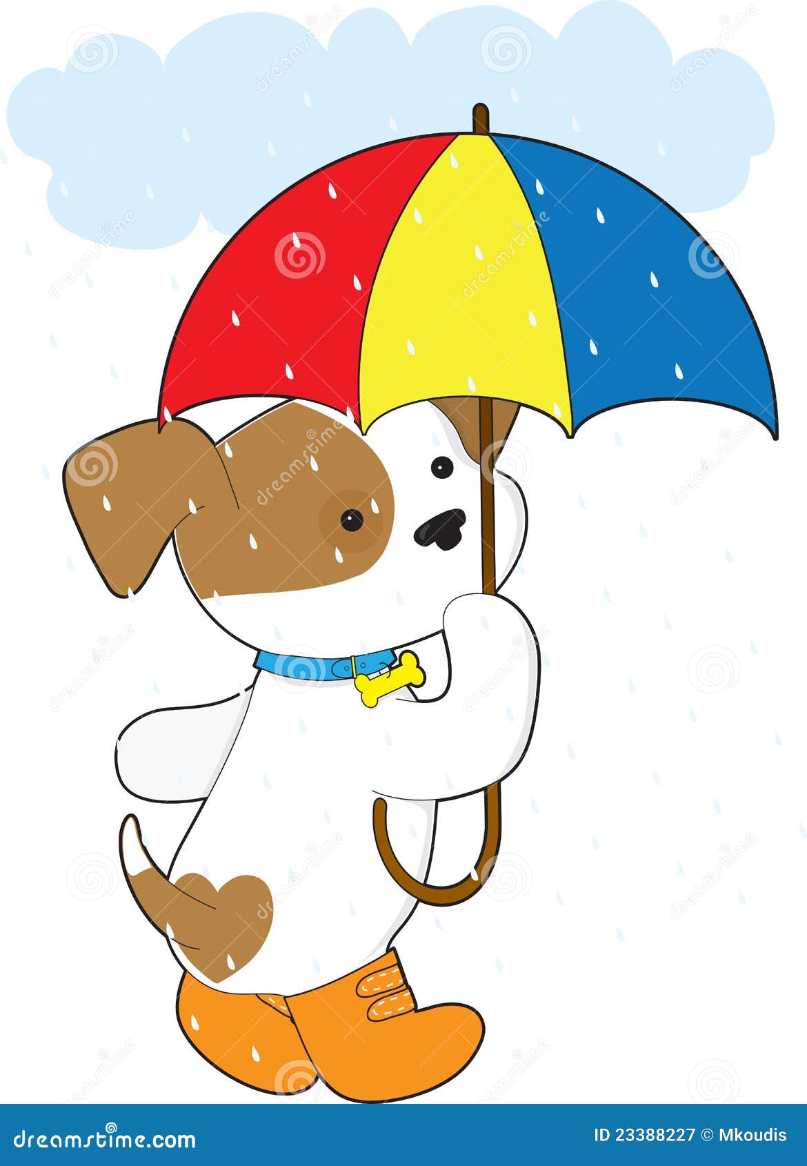 Cute Puppy in Rain stock illustration. Illustration of cartoon 23388227