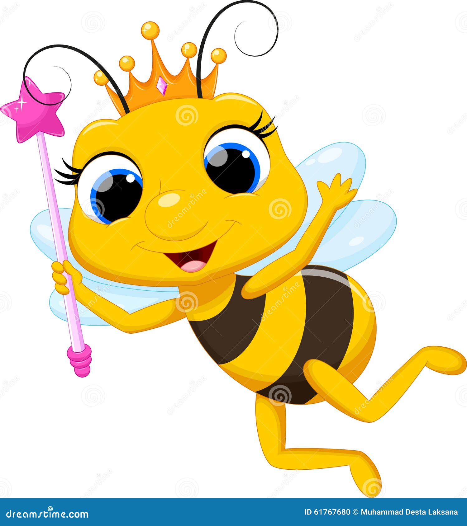 Cute queen bee cartoon stock illustration. Illustration of ...