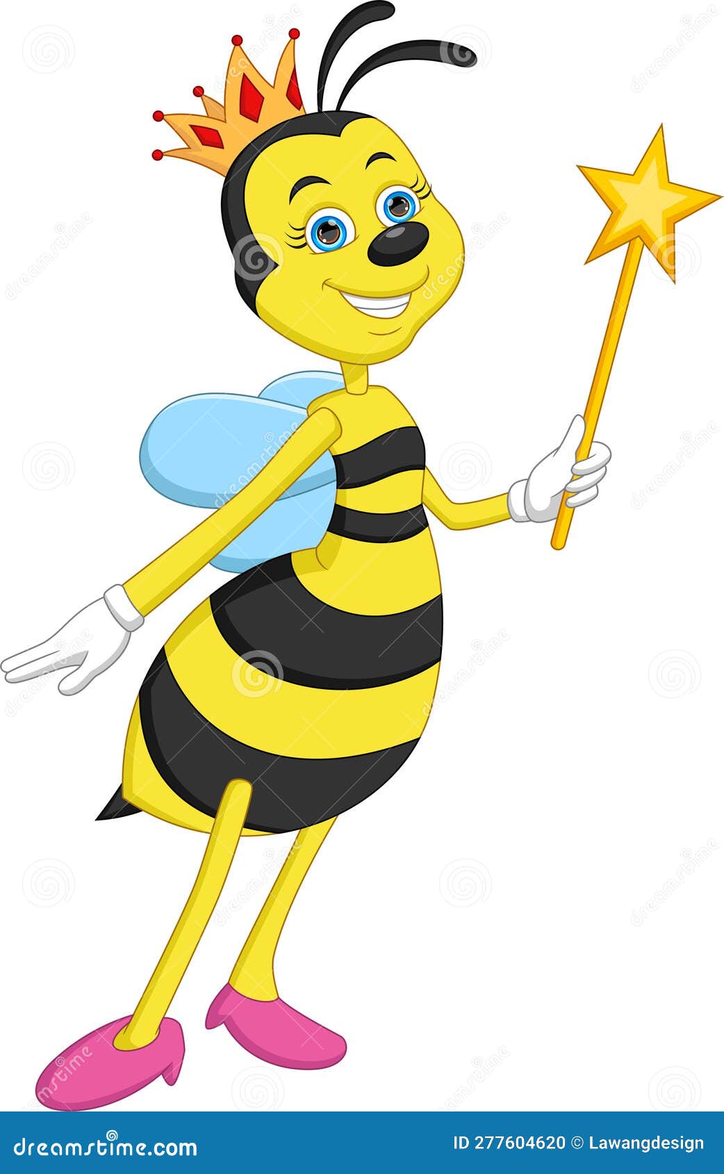 Cute queen bee cartoon stock vector. Illustration of logo 277604620