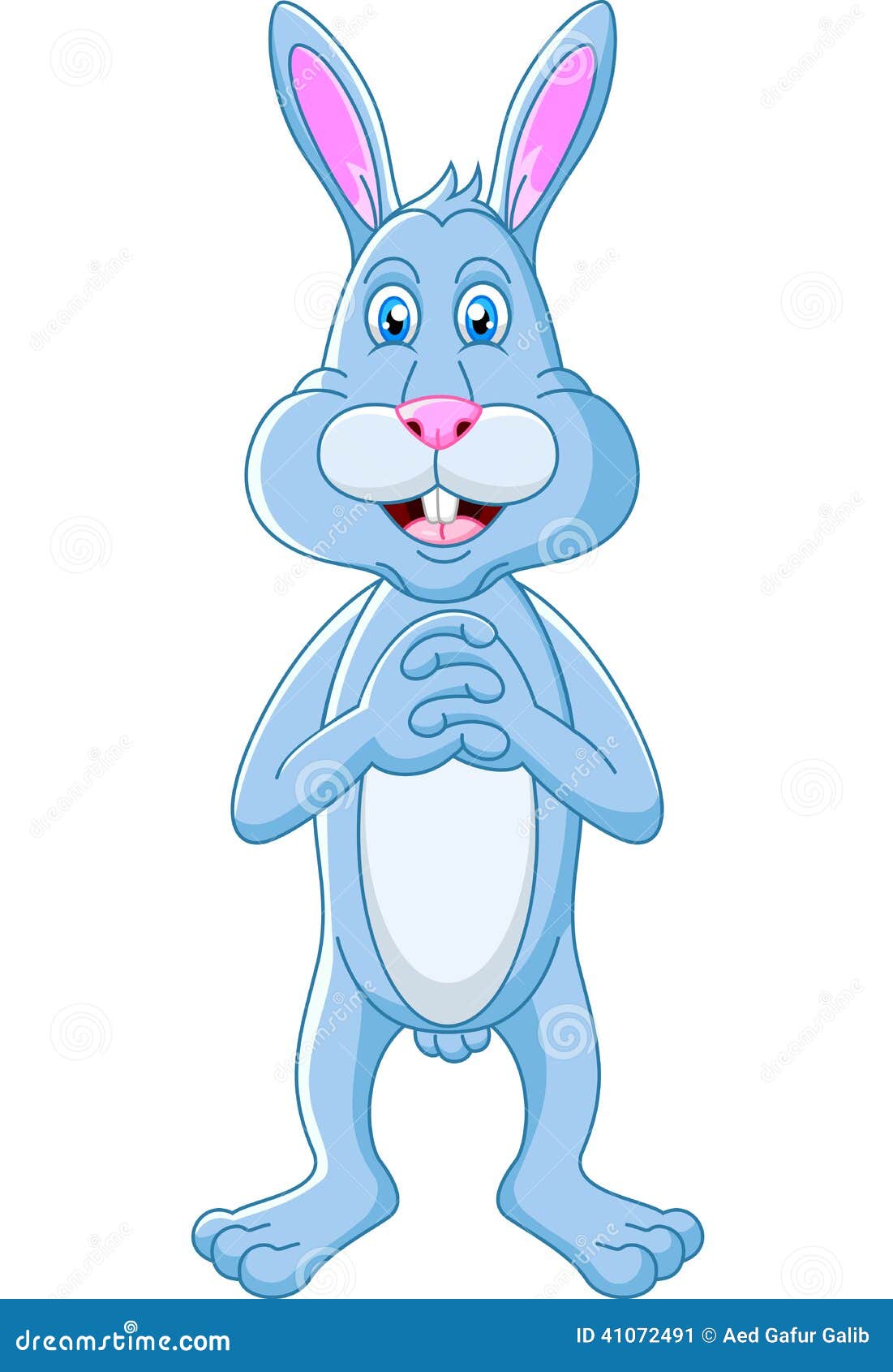 Cute Rabbit Cartoon Standing Stock Vector Illustration of cheerful