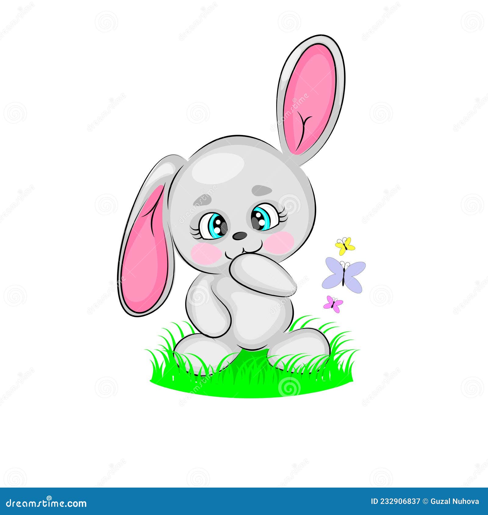 Cute Rabbit Illustration for Textile Wallpaper Decoration Product Packaging  Style Cartoon Stock Vector - Illustration of minimalism, trends: 232906837