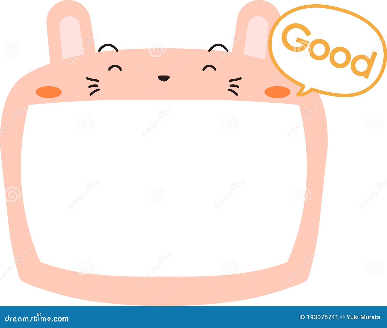 Cute Rabbit whiteboard stock vector. Illustration of signage 193075741