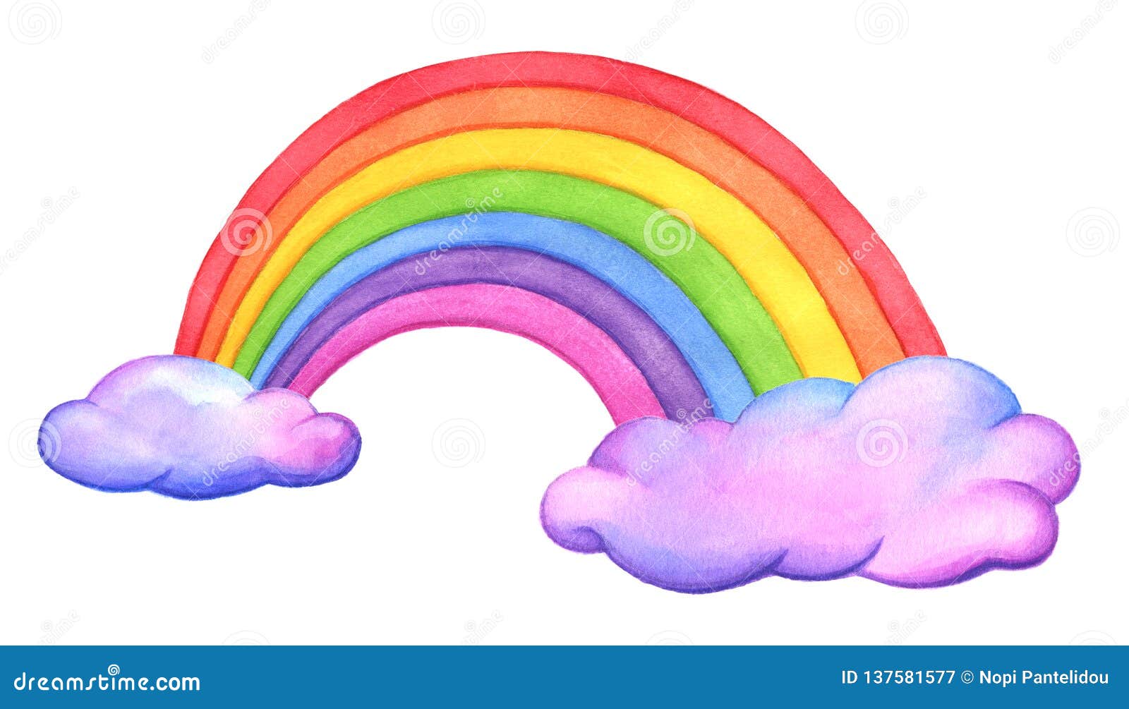 Cute Rainbow and Fluffy Pink Clouds. Stock Illustration - Illustration of  colors, ecology: 137581577