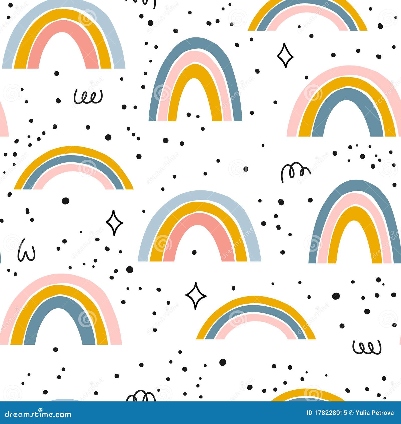 Cute Rainbow Pattern For Kids Stock Vector - Illustration ...
