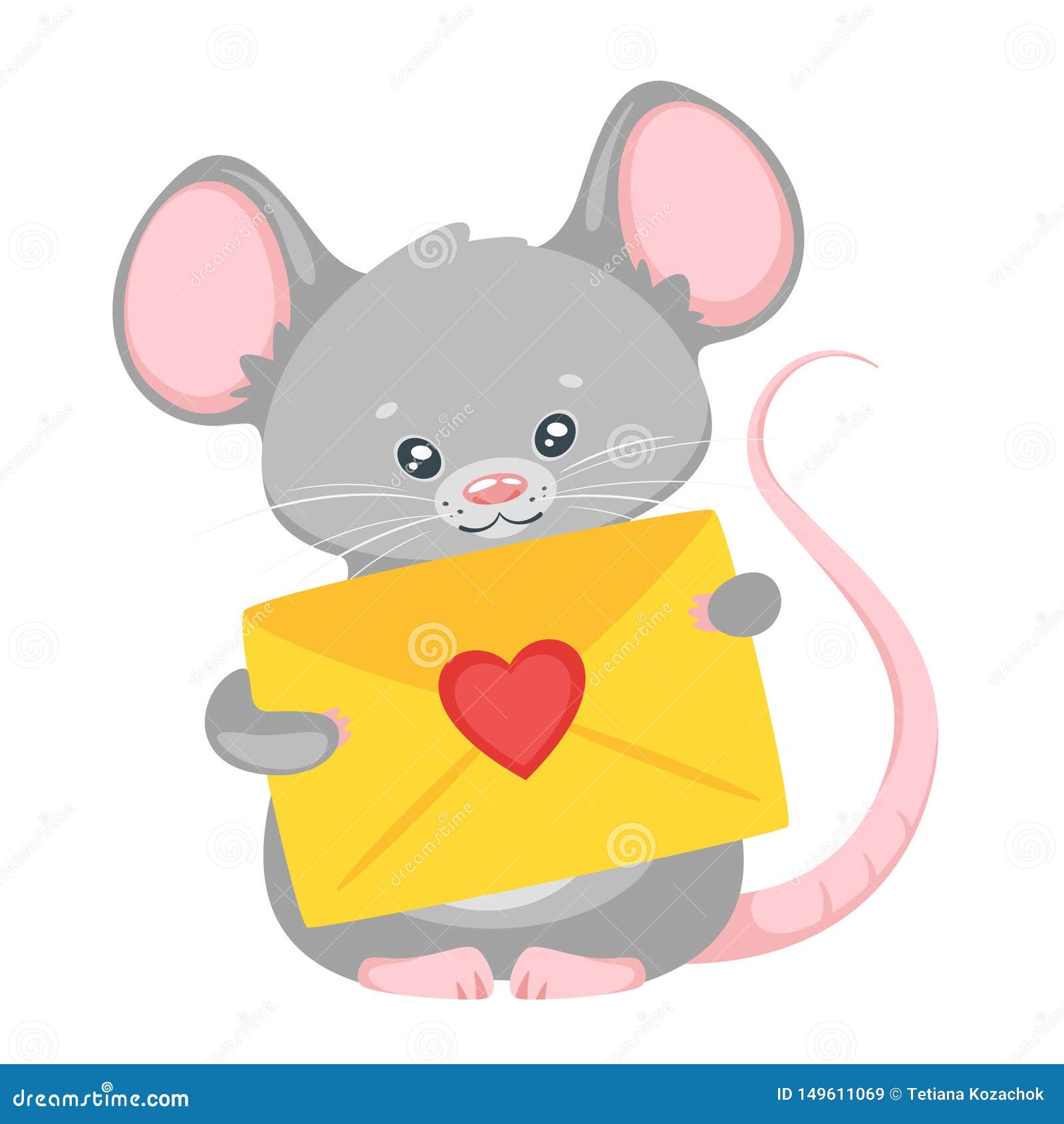 Cute Rat Holding Letter Cartoon Vector Character Stock Vector -  Illustration of love, children: 149611069