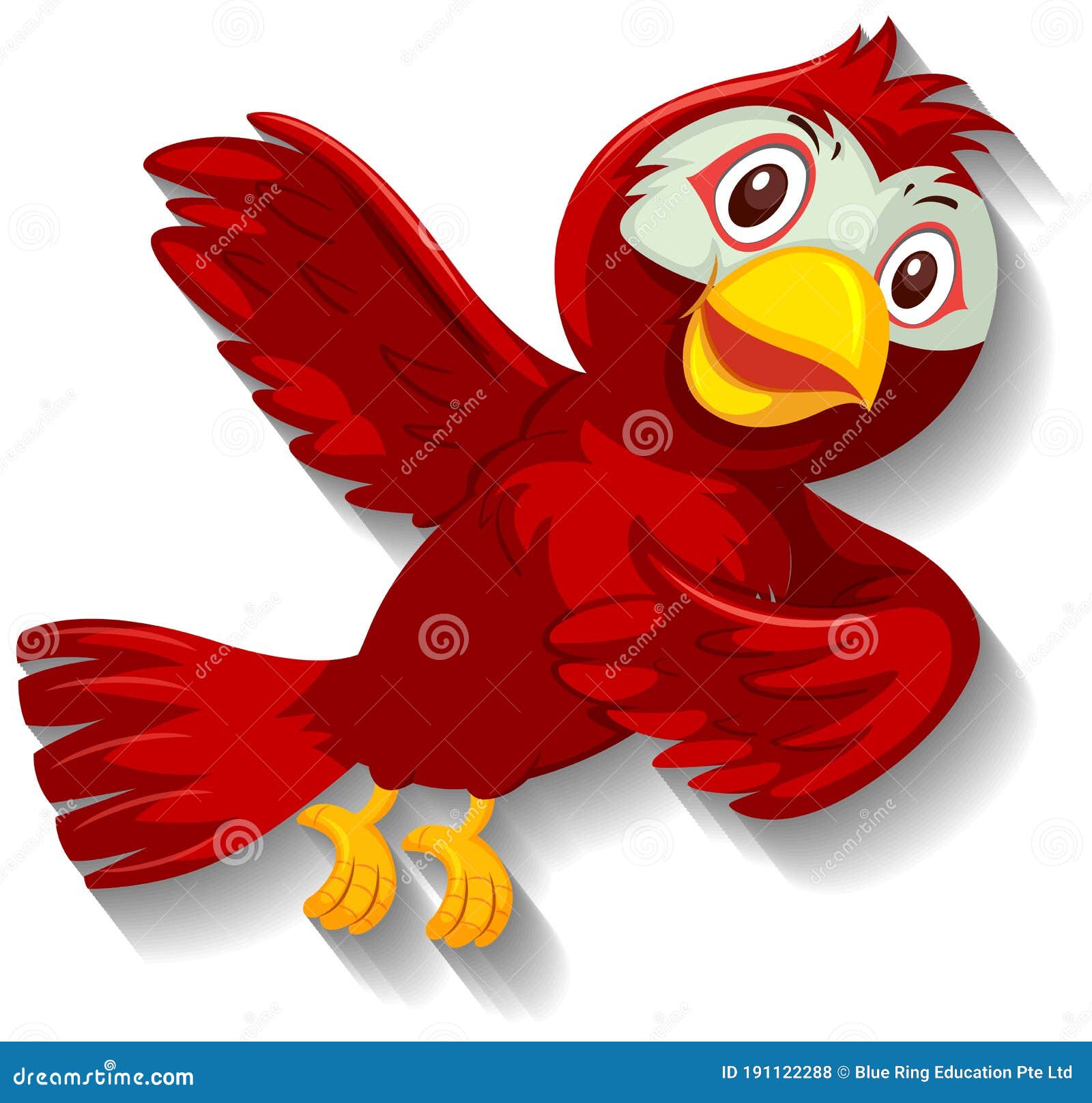 Cute Red Bird Cartoon Character Vector - Illustration of background, living: 191122288
