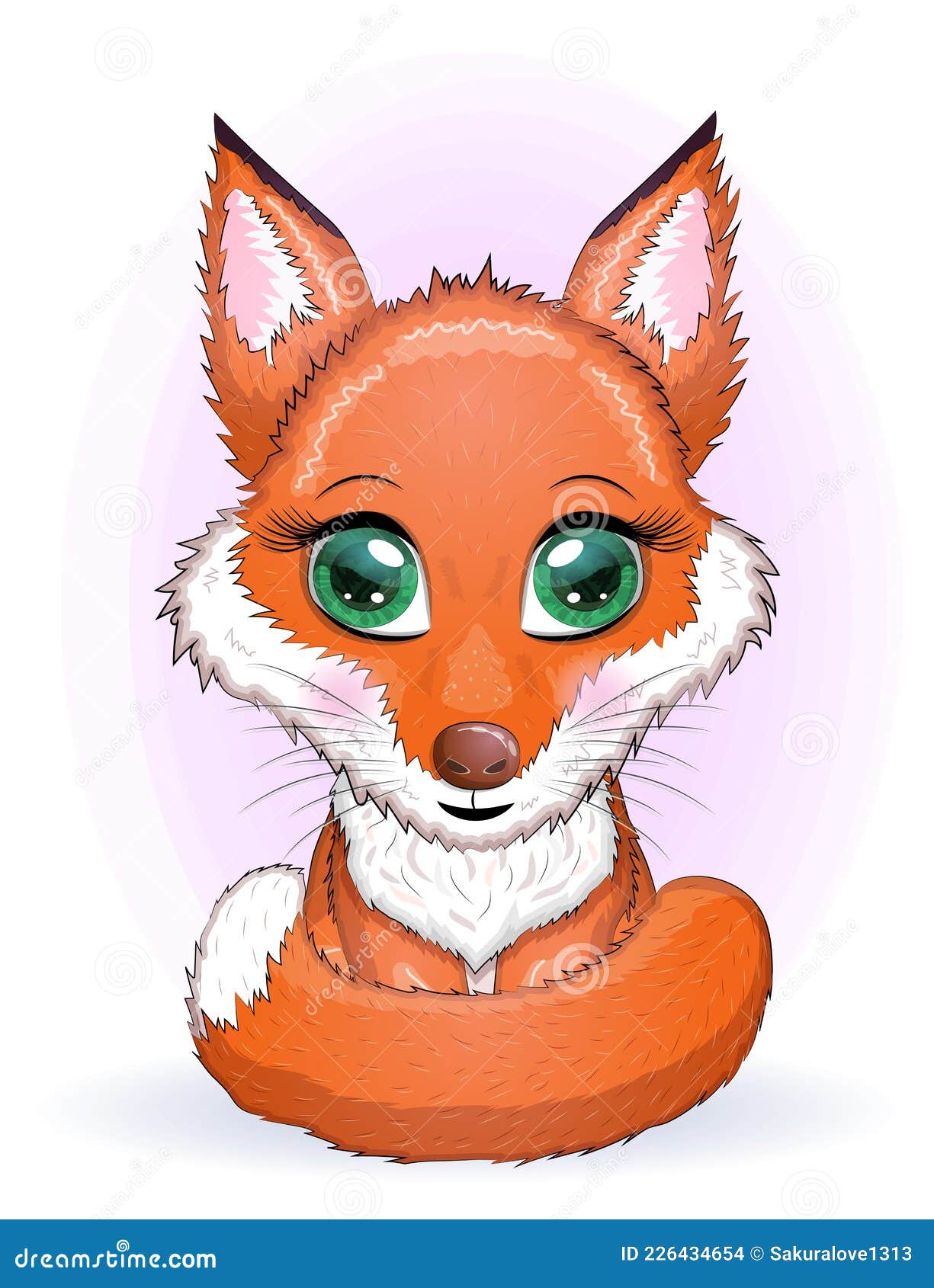 Cute Red Fox with a Fluffy Tail, Children S Theme Stock Vector