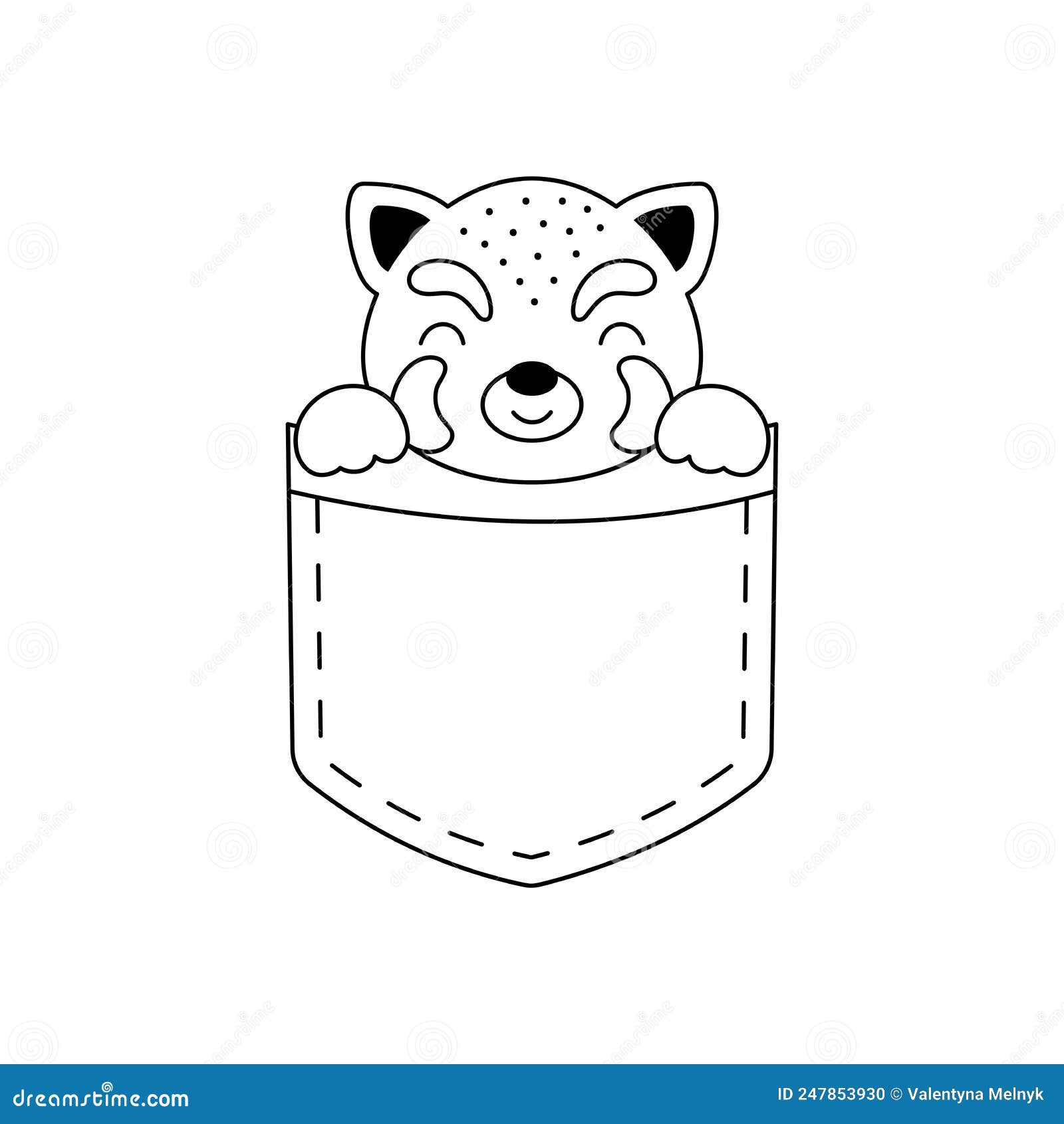 Cute Bear In Shirt Pocket SVG