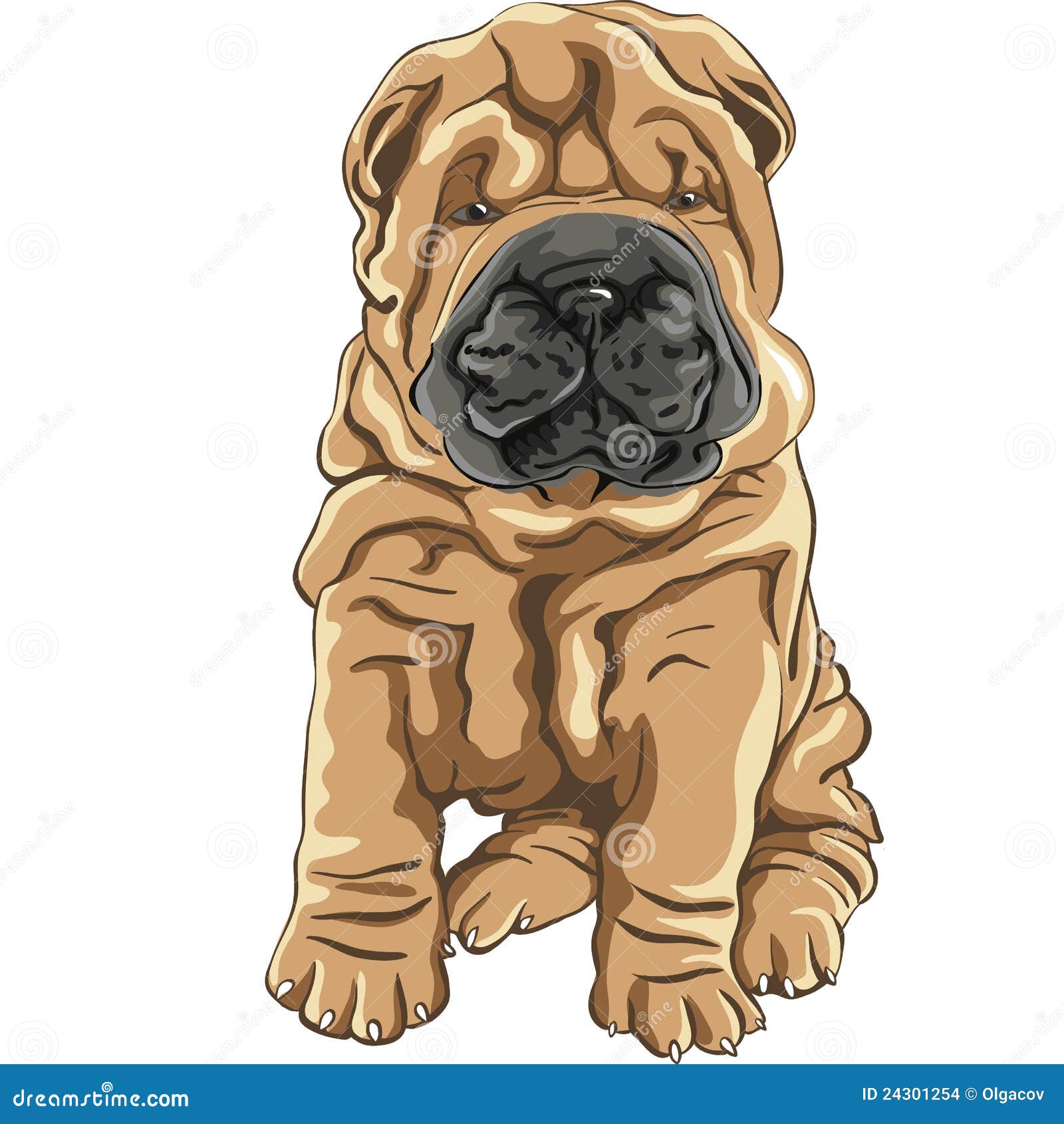 cute red shar pei dog puppy smiles