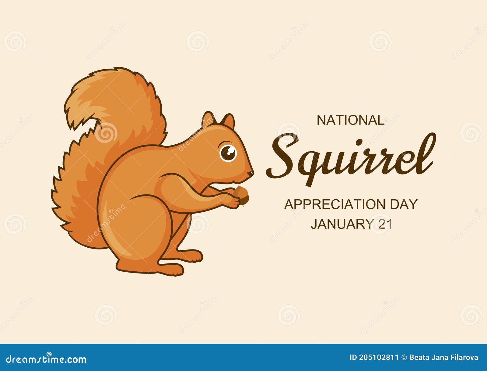 National Squirrel Appreciation Day Vector Stock Vector Illustration