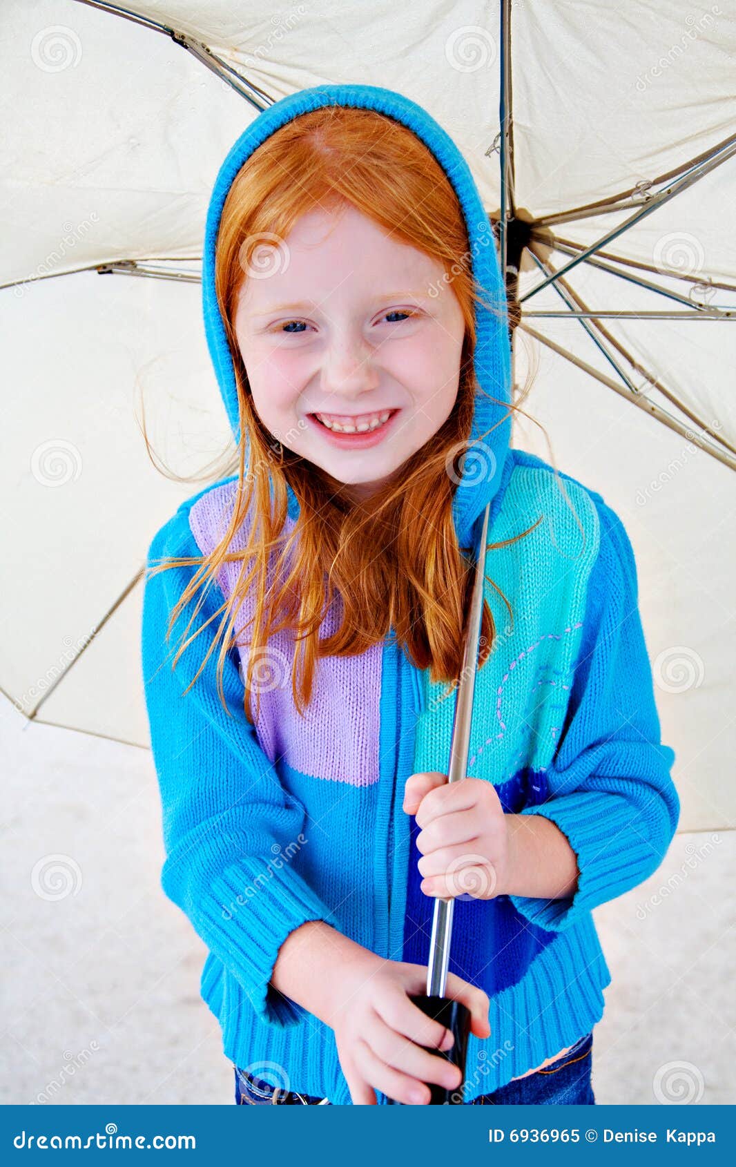 Cute Redhead Girl stock image. Image of umbrella, cute - 6936965