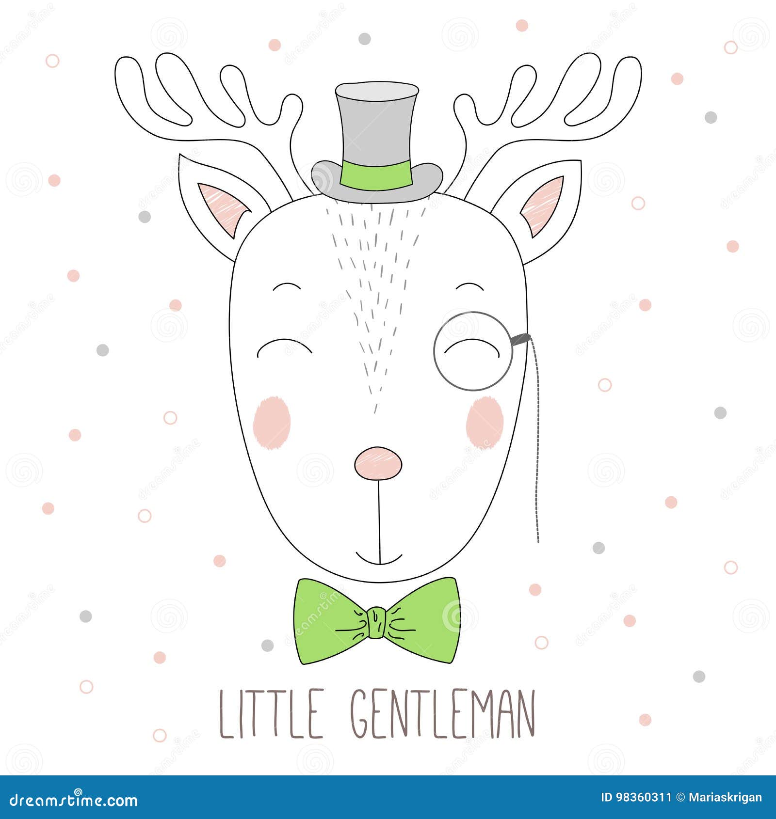 Download Cute reindeer boy portrait stock illustration ...