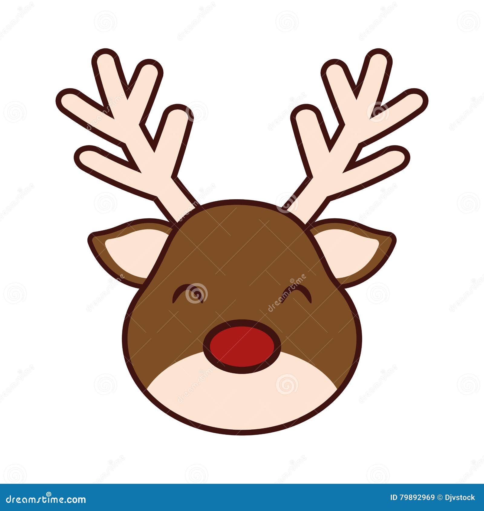 Cute Reindeer Character Icon Stock Vector - Illustration of december ...