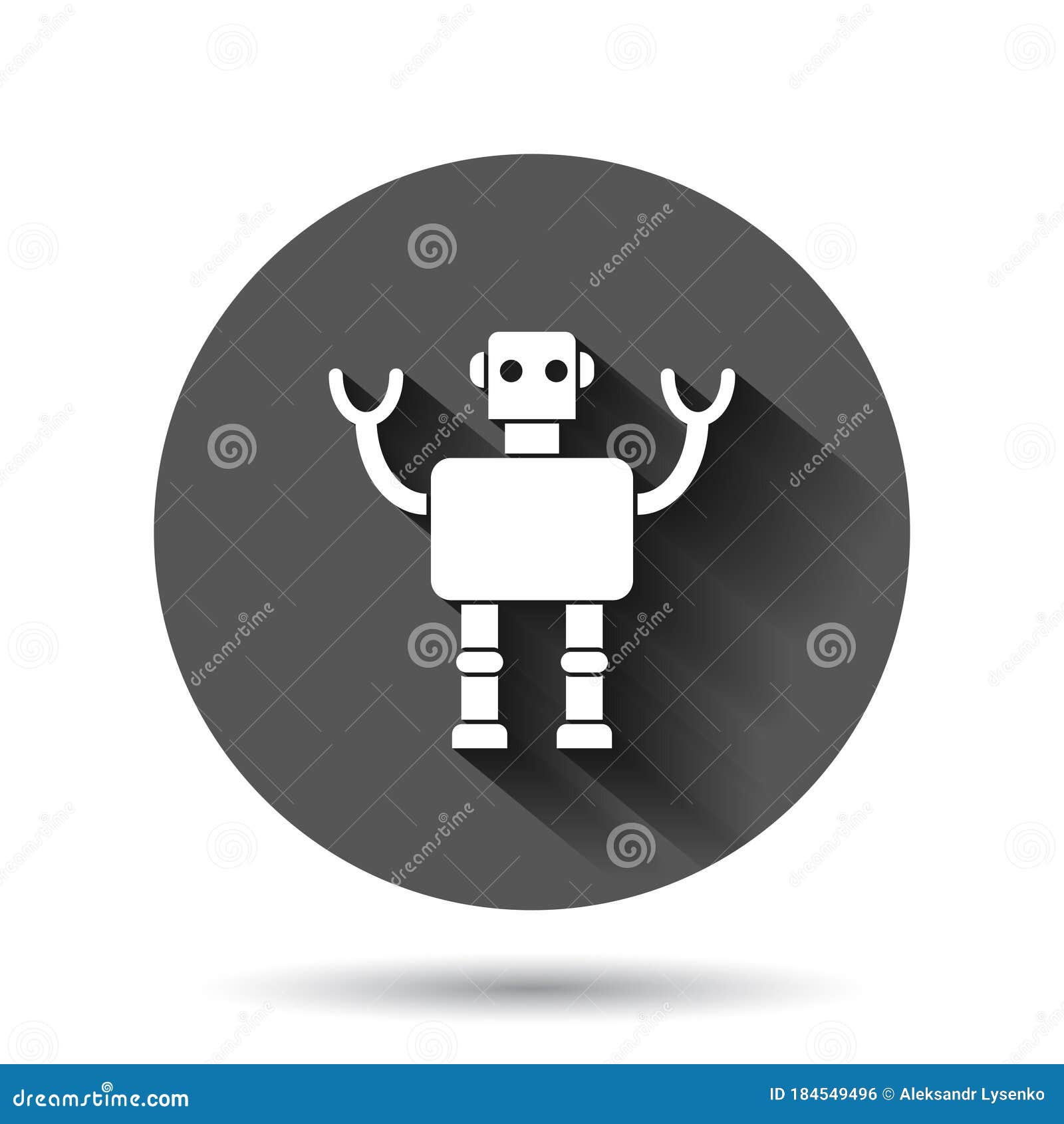 Cute Robot Chatbot Icon In Flat Style. Bot Operator Vector 
