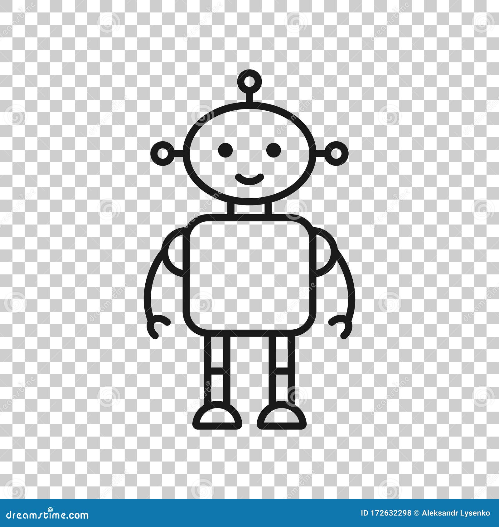 Cute Robot Chatbot Icon In Flat Style. Bot Operator Vector 