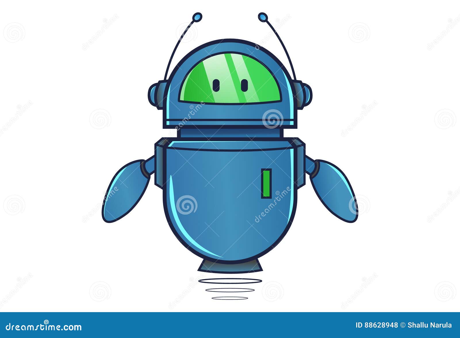 Cute Robot with heart. Cartoon Science Technology Concept Isolated