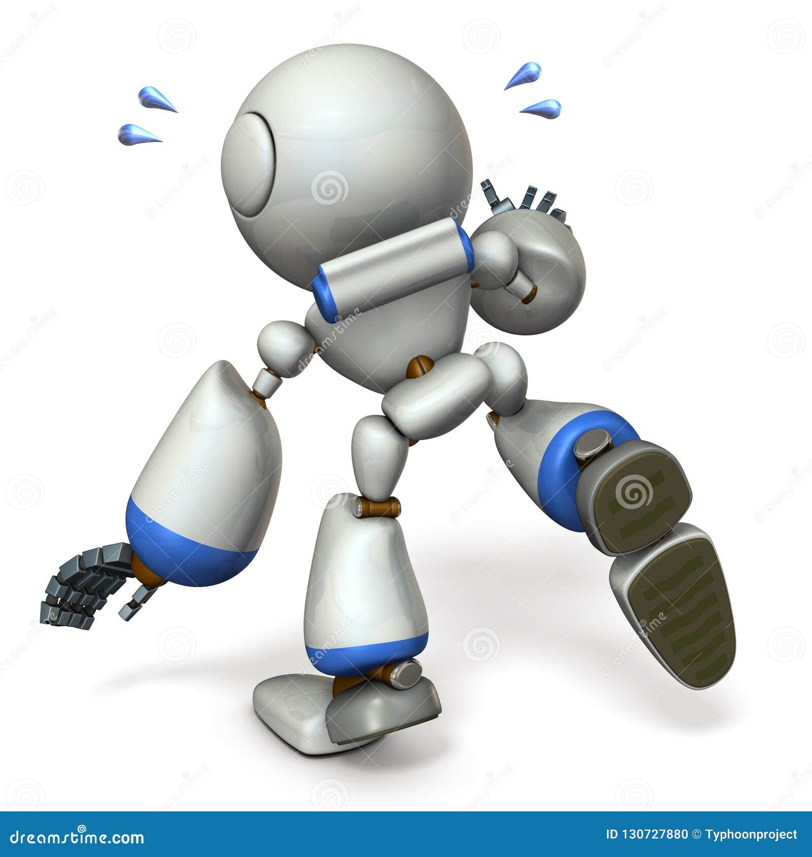 A Cute Robot that Follows Something. he is on the Verge of Stock Illustration - of falling, hunt: 130727880