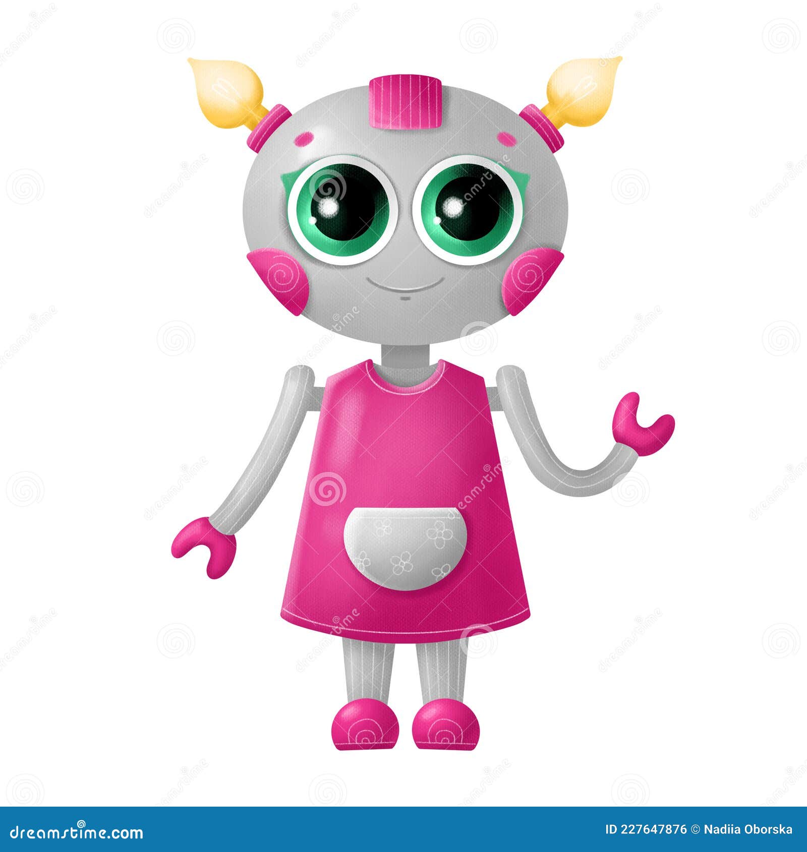 Cute Robot Girl Isolated on White Background. Robot for Kids Stock Illustration - Illustration of character, happy: 227647876 Cute Robot Girl Isolated on White Background. Robot for Kids Stock Illustration - Illustration of character, happy: 227647876