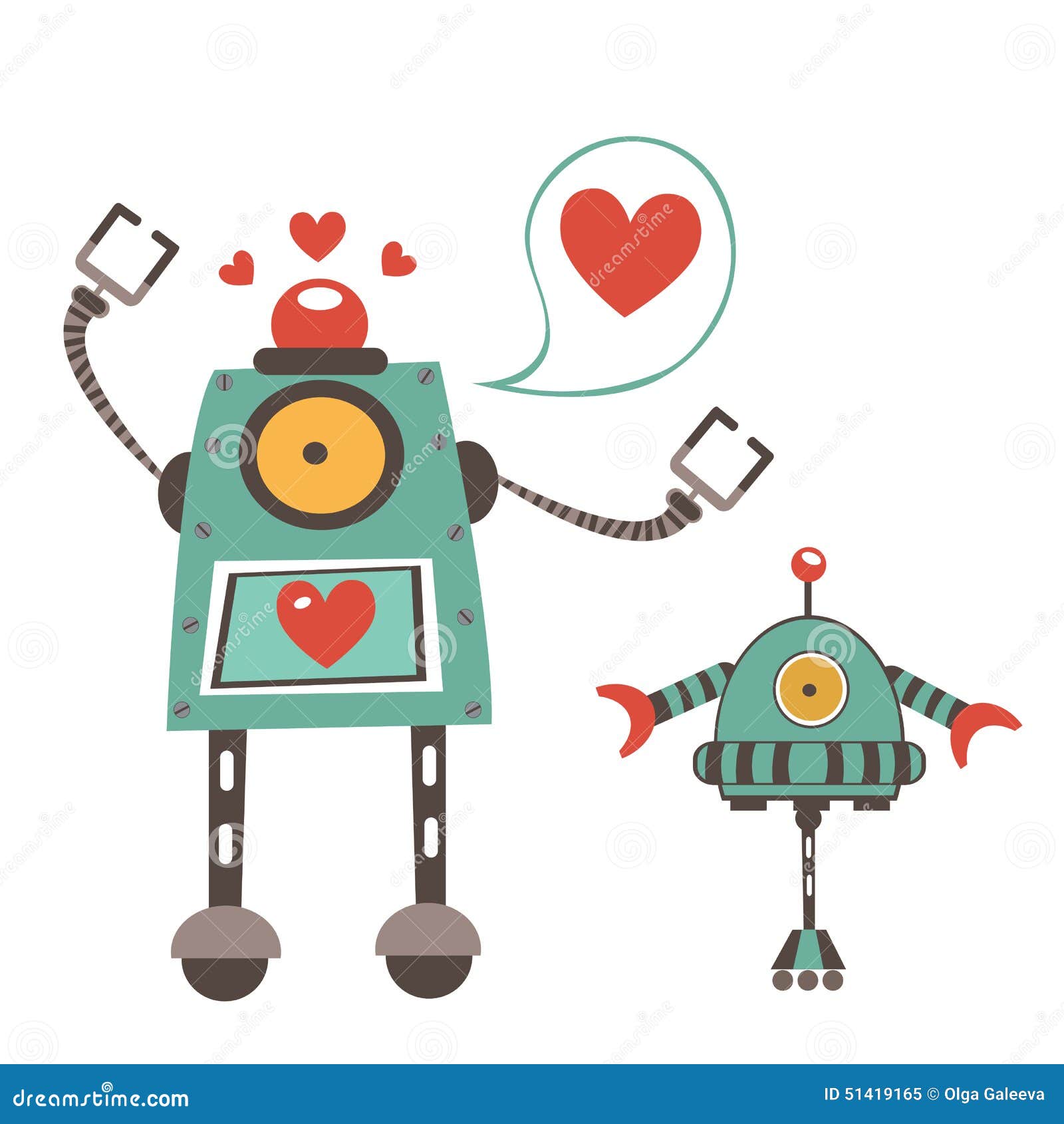  Cute  robots  in love couple  stock vector Illustration of 